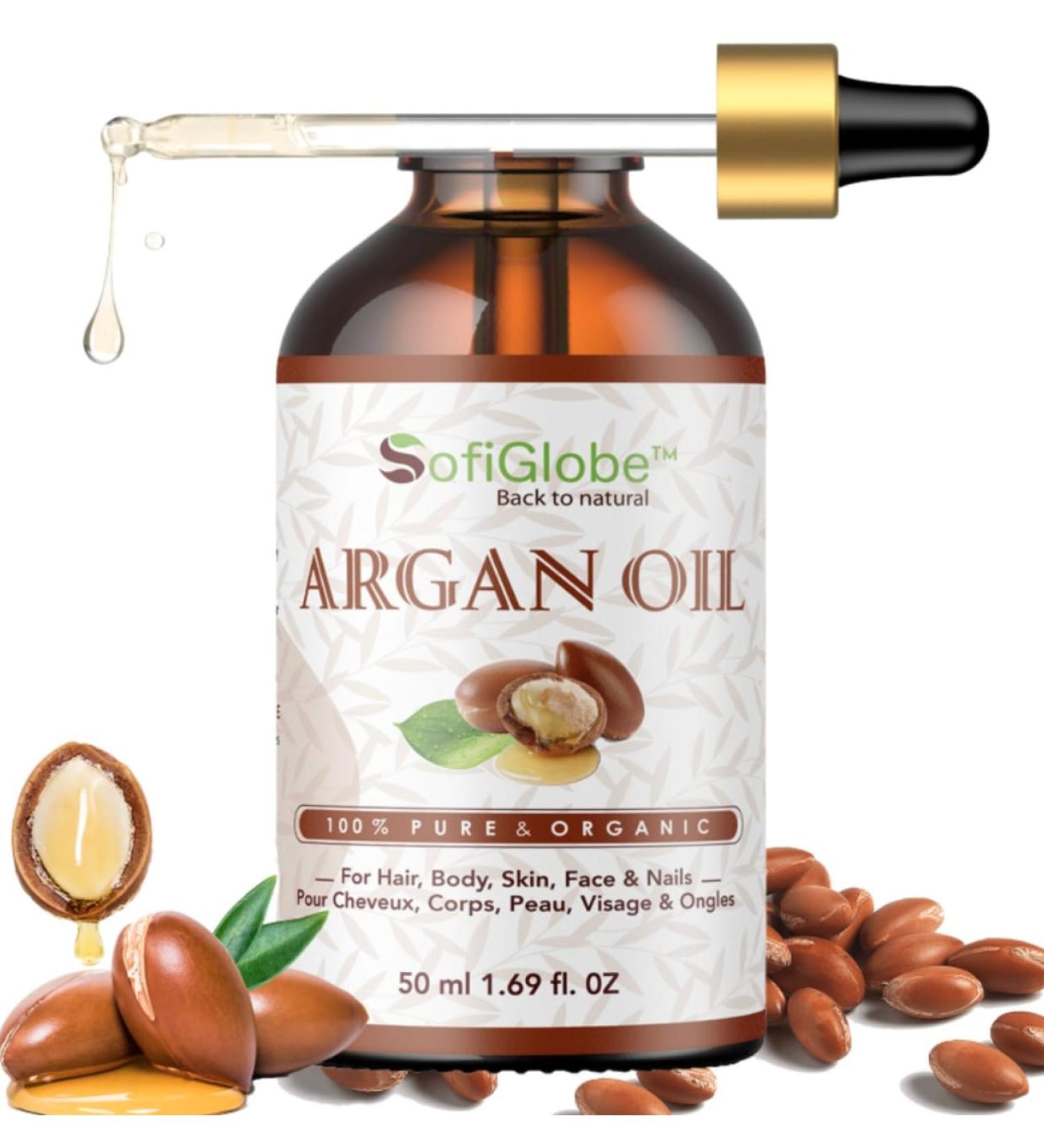 Argan Oil from Morocco 100% pure cold pressed organic and unrefined. Your best cosmetic care for hydrated skin smooth hair and healthy nails. in a dark glass bottle and a dropper. 50 ml (Pack of 1) - Buy Online on GoSupps.com