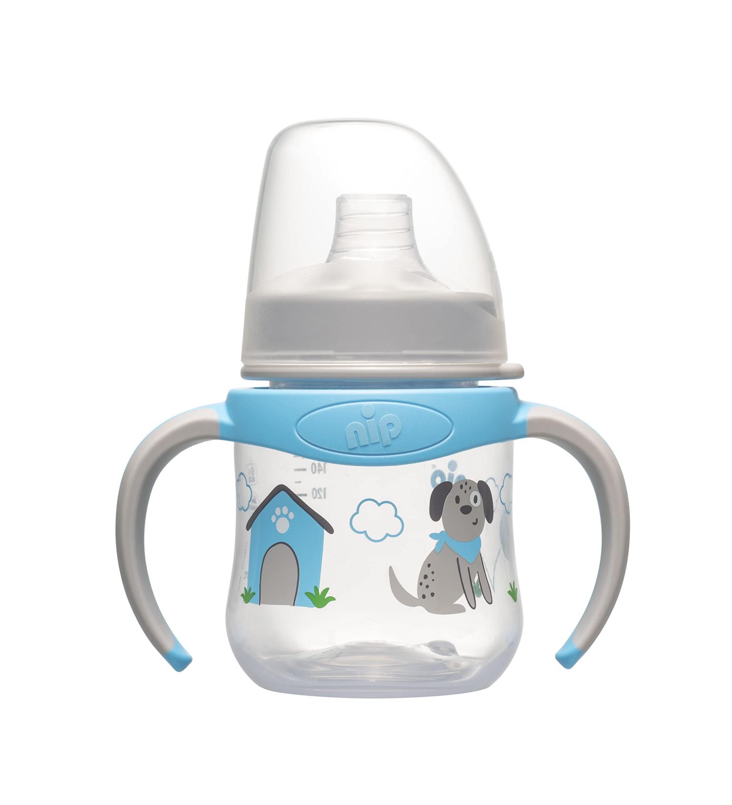 Nip Drinking Bottle for Boys - 150ml with Soft Silicone Spout 6 Months+ | International Shipping - Buy Online on GoSupps.com