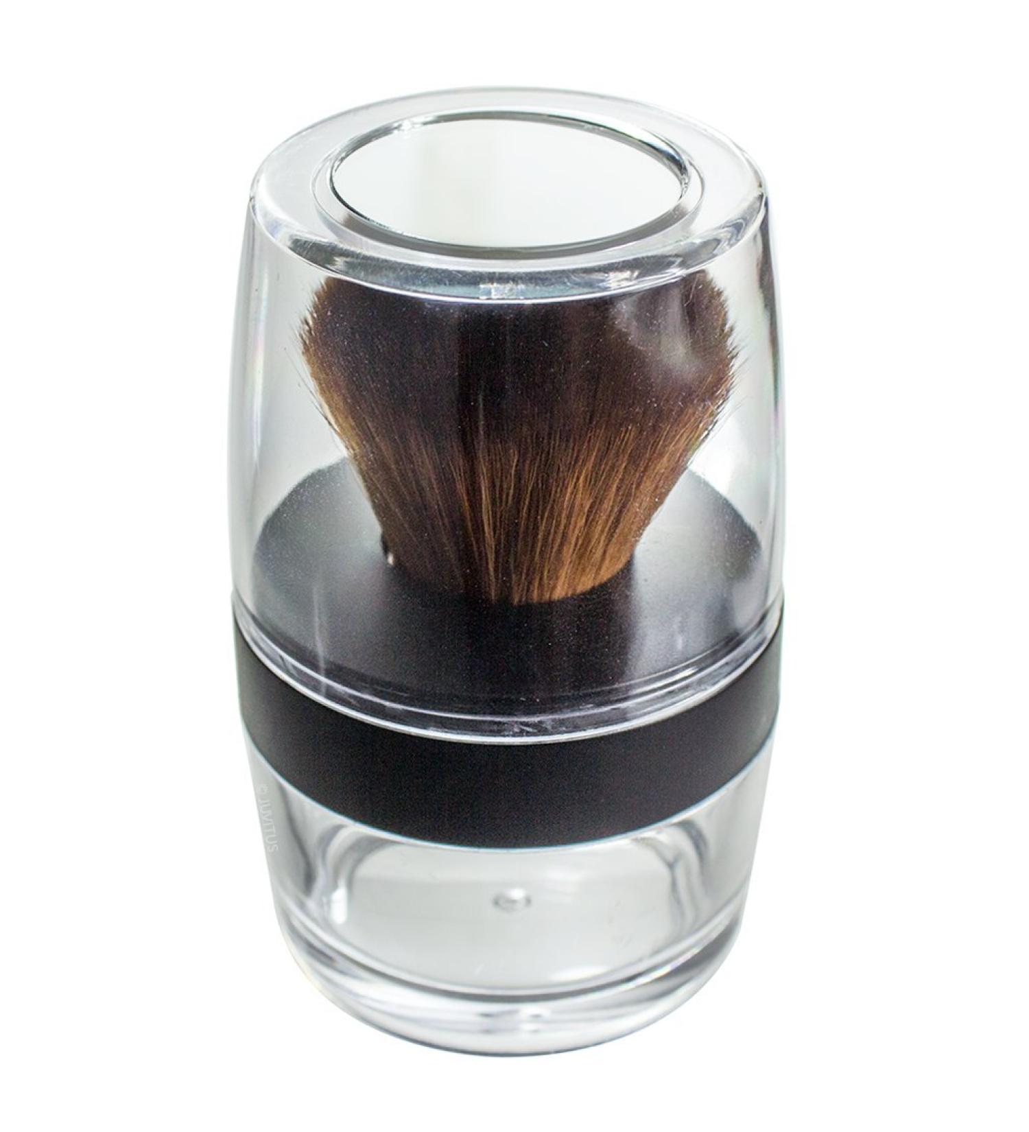 Soft Sable Tone Taklon Kabuki Brush with Sifter Jar | Ideal for Mineral Makeup & Custom Foundations - Buy Online on GoSupps.com