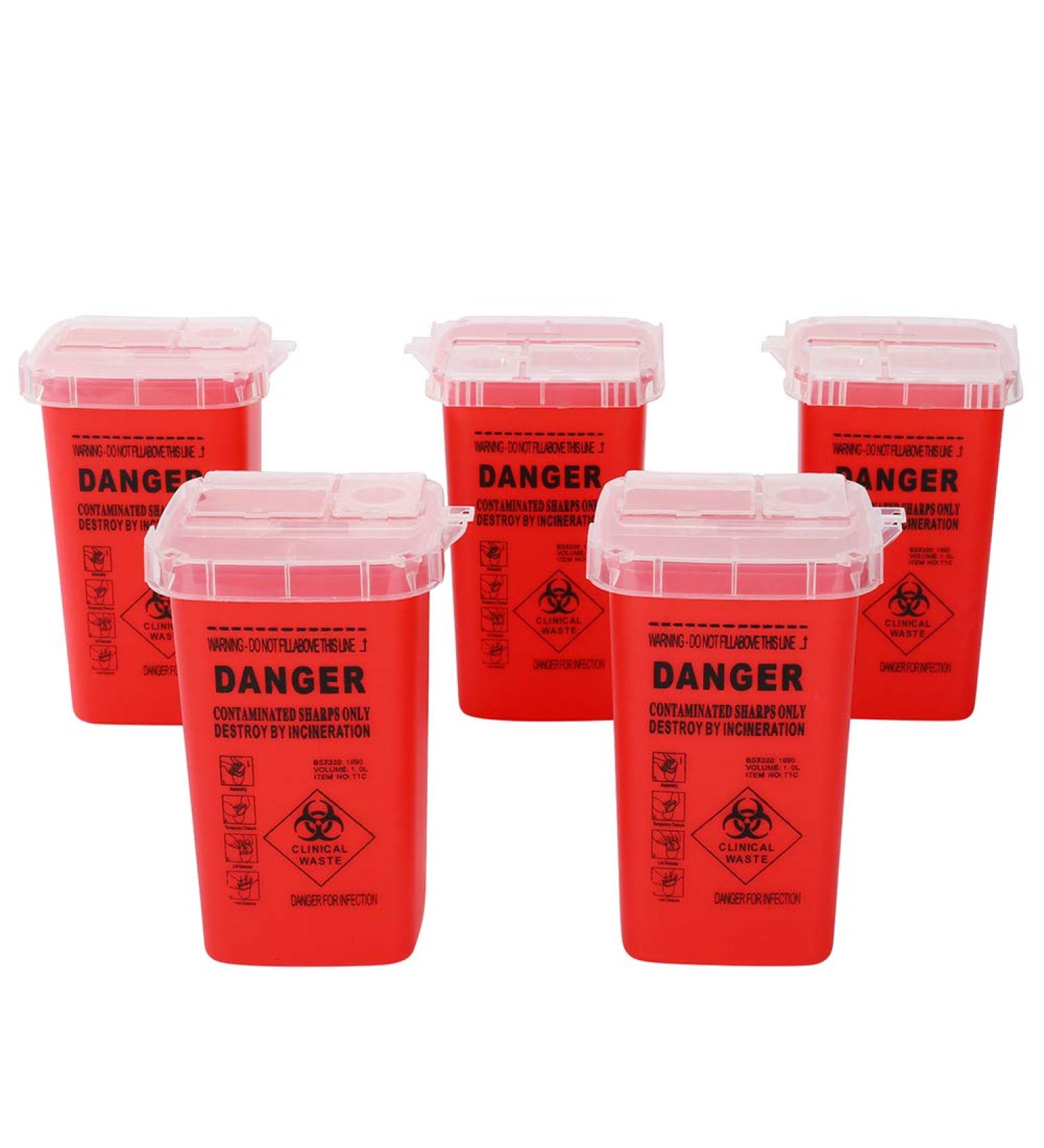 Sharps Disposal Container 5 Pack - 1 Quart Size, Needle Disposal - Buy Online on GoSupps.com