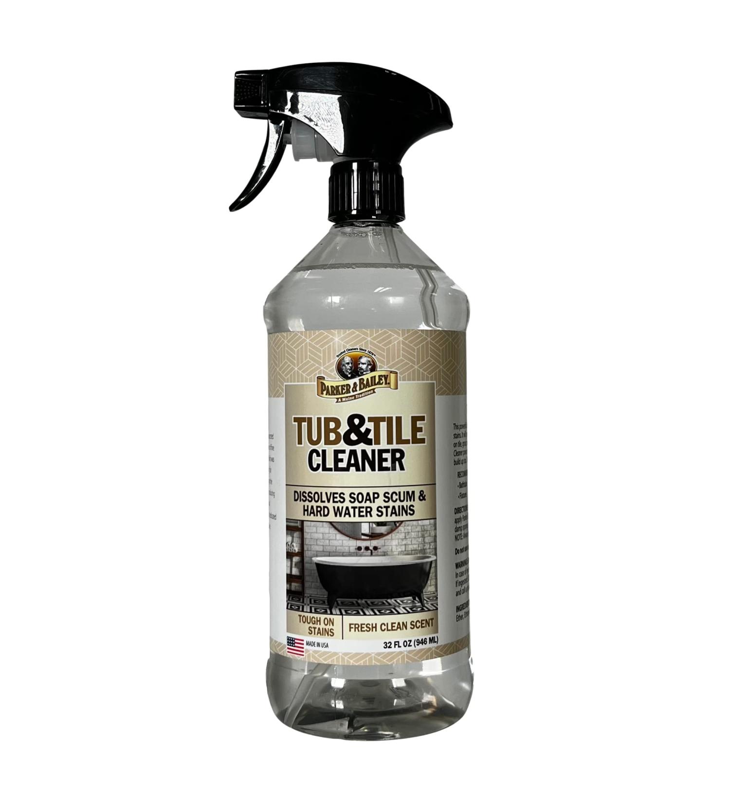 PARKER & BAILEY Tub & Tile Cleaner - Effective Bathroom & Shower Cleaner Spray Soap Scum & Hard Water Stain Remover 32 Oz Multi-Purpose Household Cleaning Spray - Buy Online on GoSupps.com