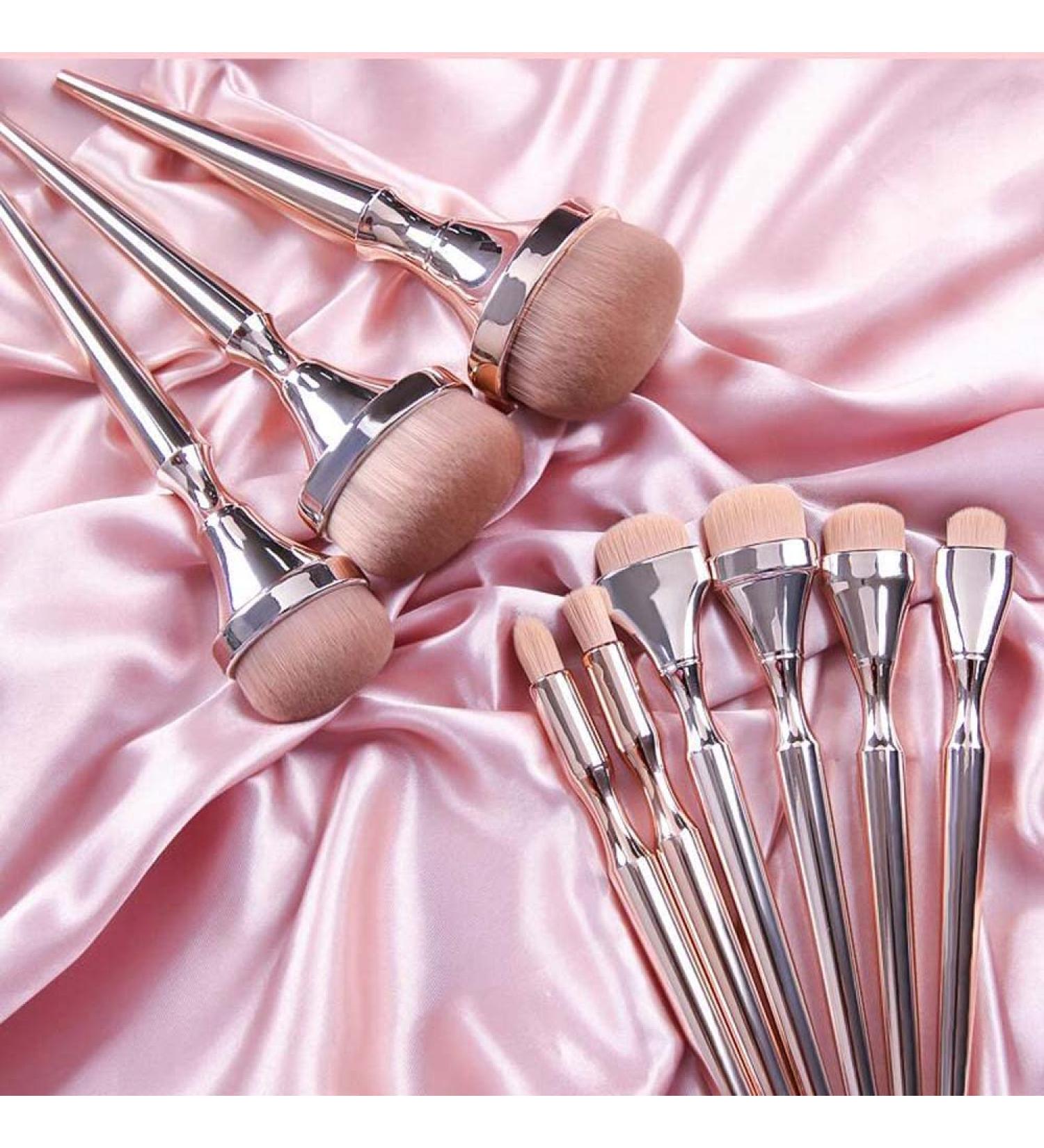 COSHINE Pro Gold Rush 9pcs Oval Makeup Brushes Set for Foundation, Powder, Concealer, Cheek, and Eye Shadows - Buy Online on GoSupps.com
