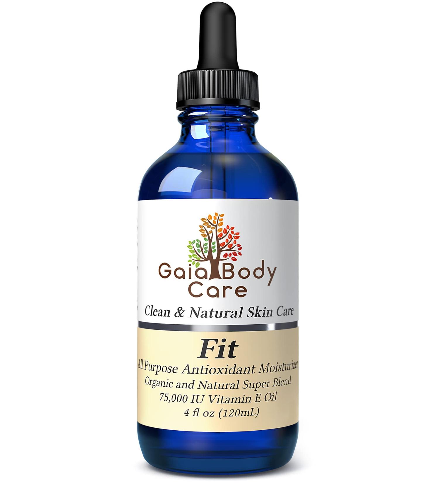 Gaia Body Care Organic Vitamin E Oil 75 000 IU - Best Moisturizer for Dry Skin Scars & Hair - 4 oz - Buy Online on GoSupps.com