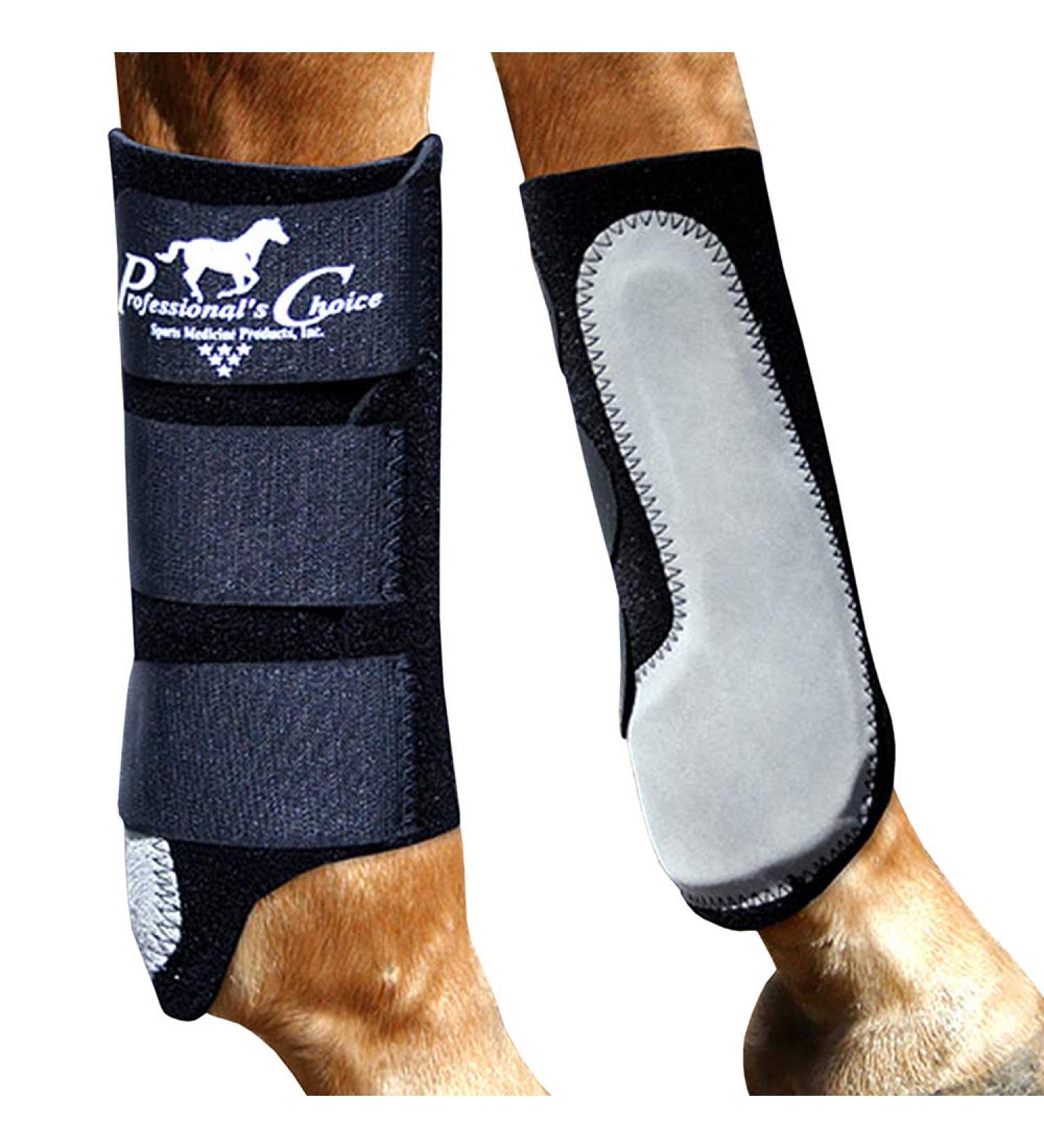 Professionals Choice Equine Easy-Fit Front Leg Splint - Velcro Fastening Universal Size Sold in Pairs - Black | International Shipping Available - Buy Online on GoSupps.com