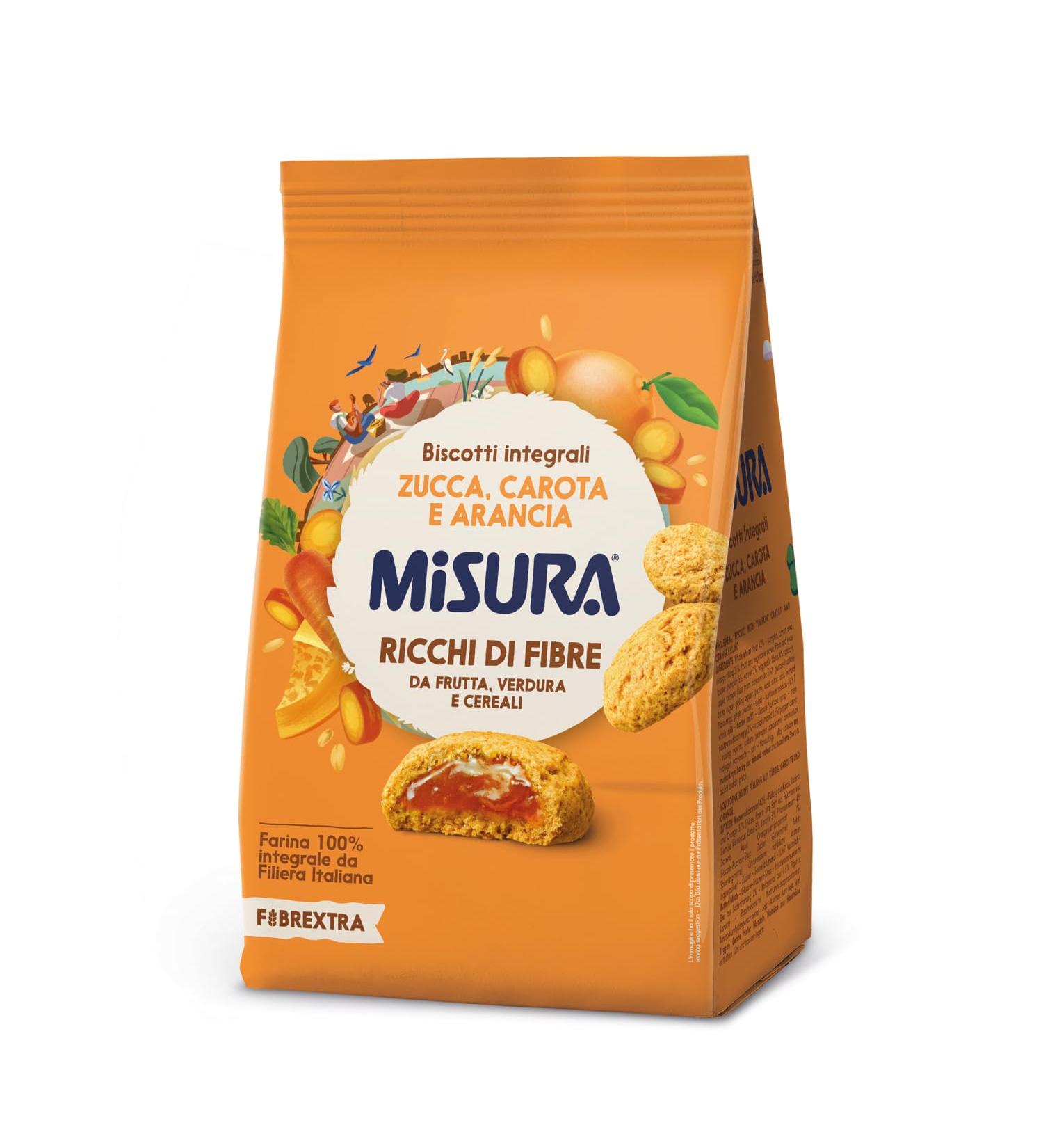  Misura Misura Fibrextra Frollino Complete - with Pumpkin Carrot and Orange Filling 100% Whole Flour 260g - Buy Online on GoSupps.com