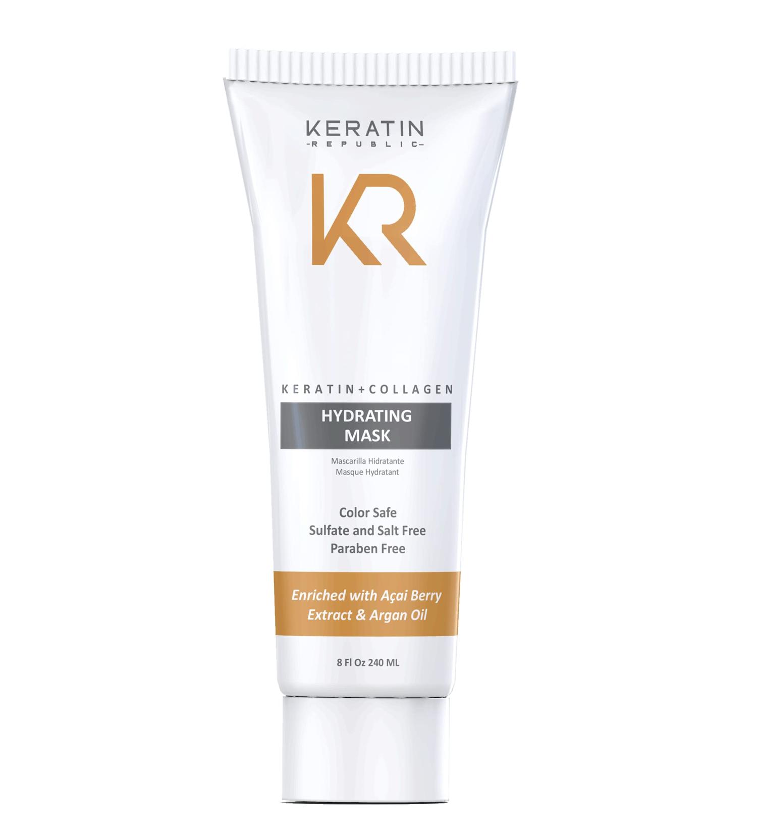 Keratin Republic Keratin + Collagen Hydrating Mask 8 OZ - Nourishing Hair Treatment for All Hair Types - Buy Online & Ship Internationally - Buy Online on GoSupps.com