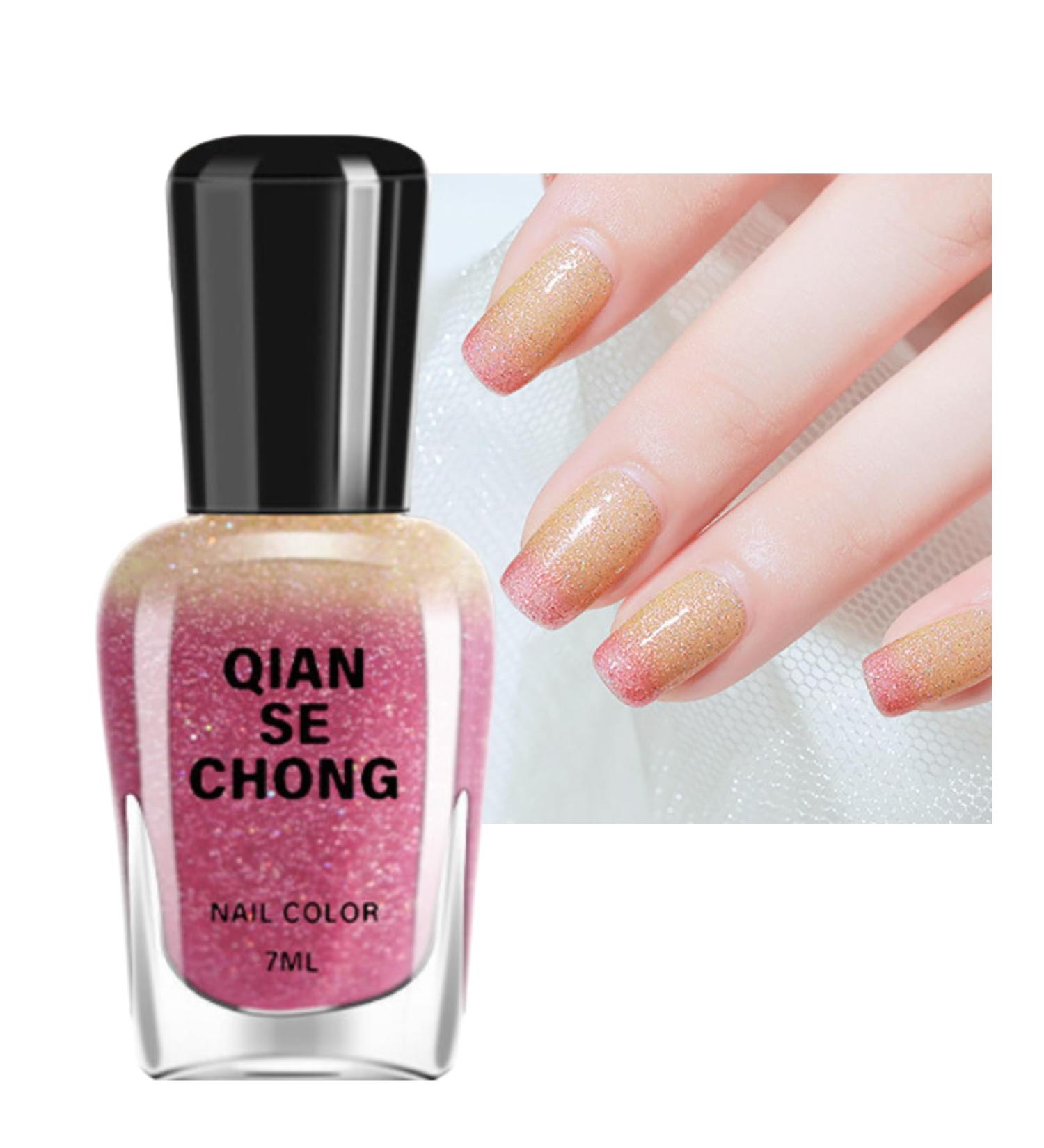 Colorful Nail Polish Quick Drying Long-Lasting Nail Varnish with Thermal Temperature Color Changing Diamond Glitter Reflective Nail Polish for DIY Nail Art at Home #20 - Buy Online on GoSupps.com