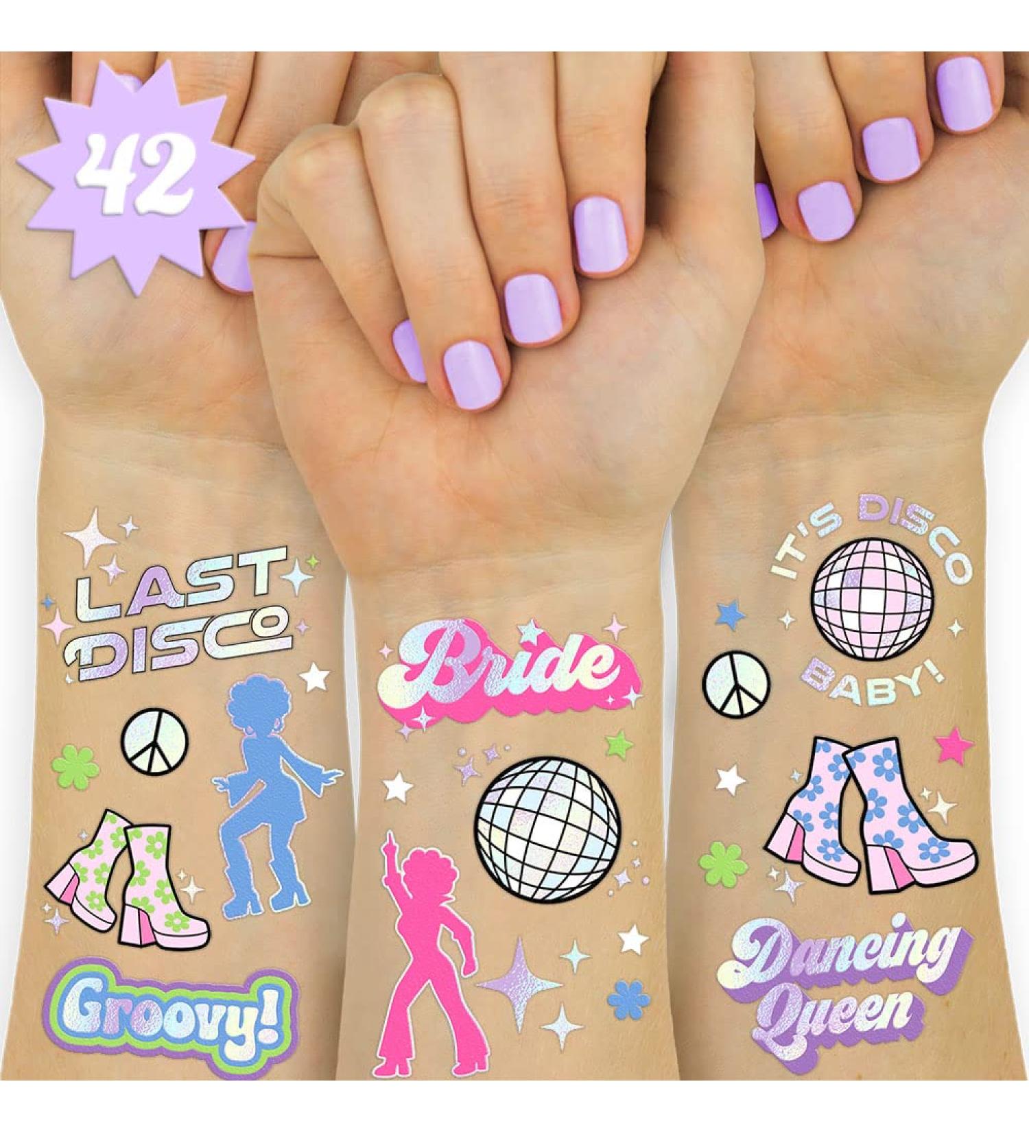 XO Fetti Last Disco Temporary Tattoos - 42 Glitter Styles | Bachelorette Party Decor & Bridal Shower Supplies - Buy Online on GoSupps.com