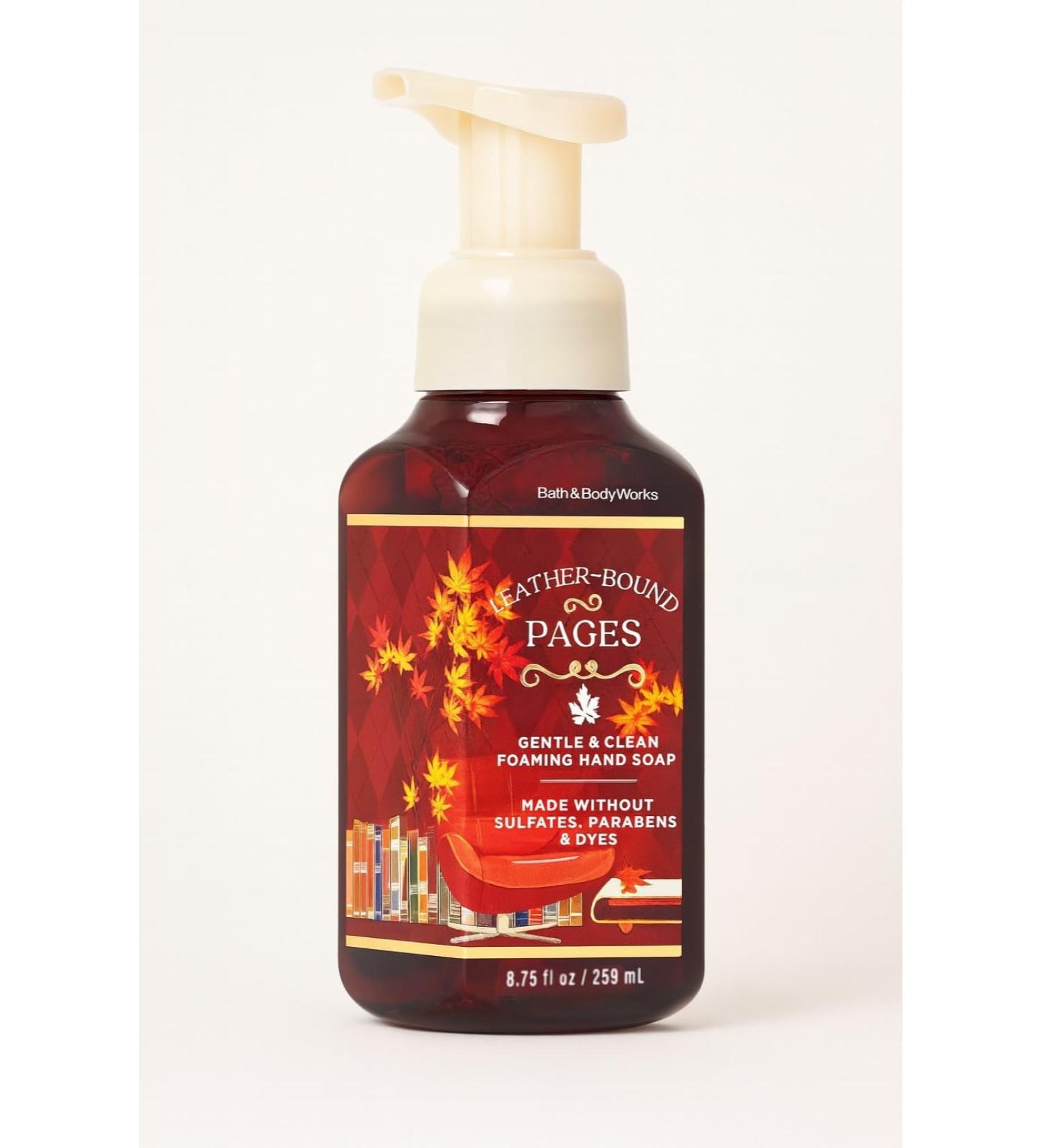 Bath and Body Works Leather-Bound Pages Gentle & Clean Foaming Hand Soap 8.75 fl oz / 259 mL Shea Extract Aloe Essential Oils