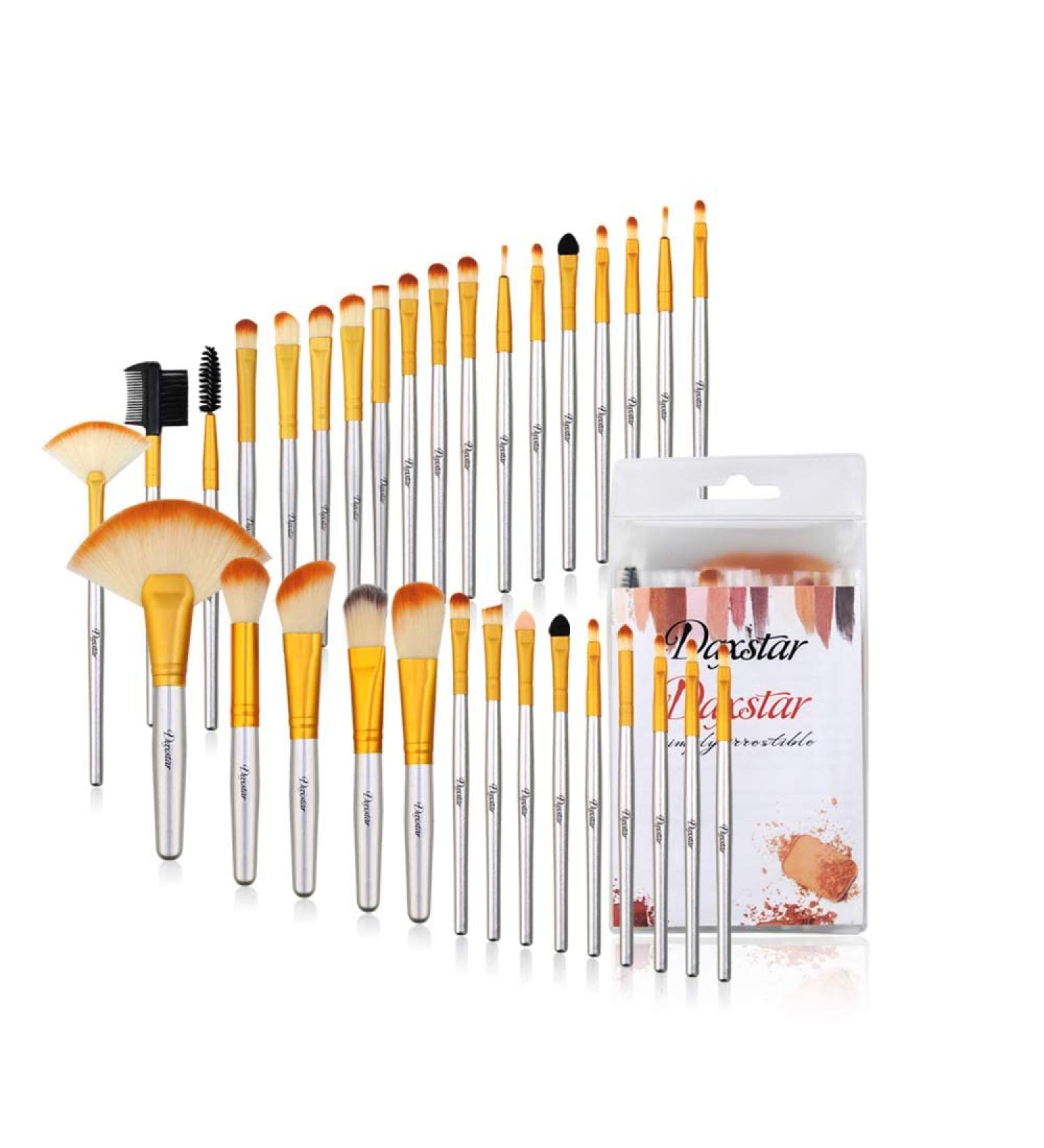 Bright Yellow Makeup Brushes Set - Professional Cosmetic Brush Set with Travel Bag, Cruelty-Free Fibers - Buy Online on GoSupps.com