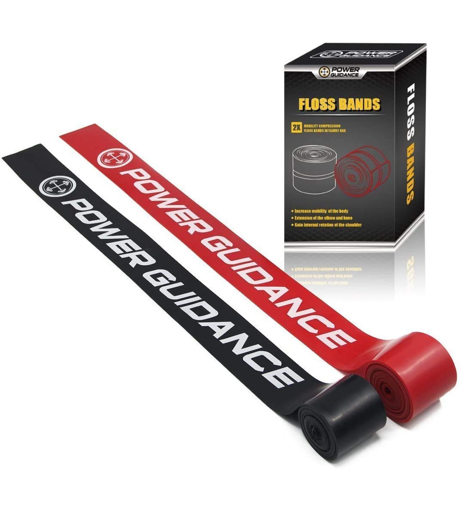 POWER GUIDANCE Muscle Floss Bands - Compression & Mobility Recovery Bands - Enhance Movement Boost Circulation Reduce Soreness - Black & Red Combo - Buy Online on GoSupps.com