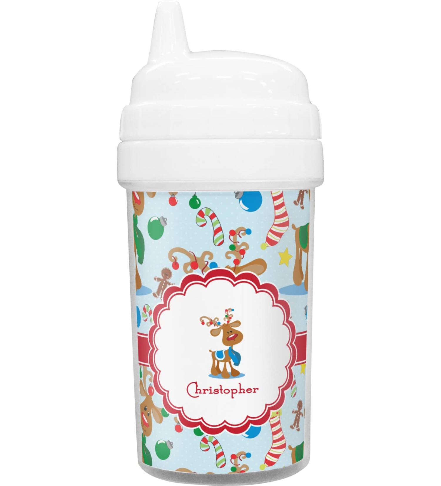RNK Shops Reindeer Toddler Sippy Cup (Personalized)