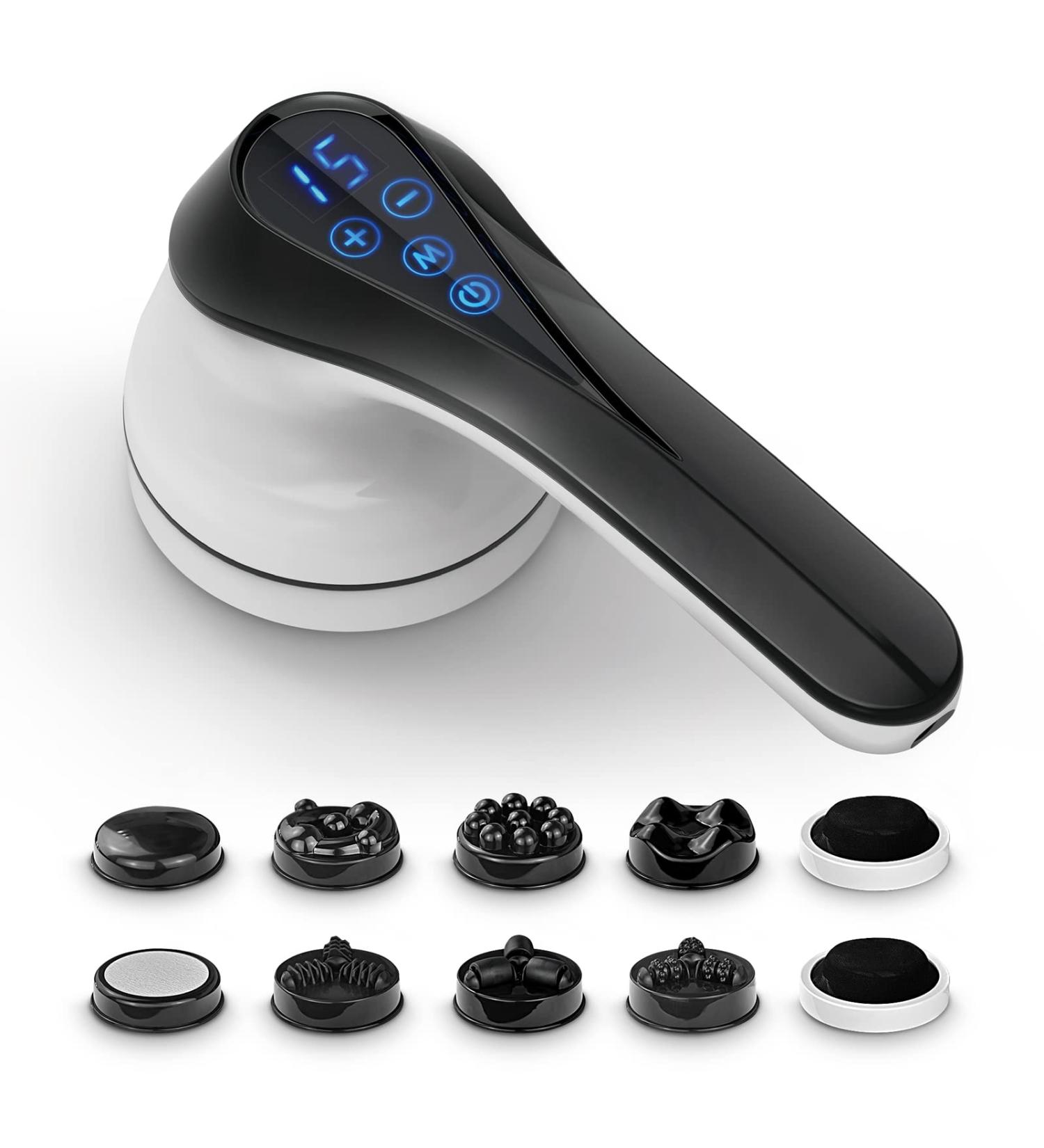 Wireless Body Sculpting Cellulite Massager | Handheld Deep Tissue Massager with Touch Screen | Lymphatic Drainage Machine with 9 Massage Attachments - Buy Online on GoSupps.com