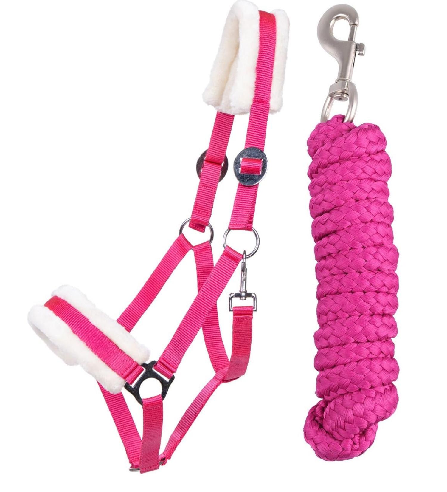 ARBO-INOX Halter Set Starter - Faux Fur Halter & Lead Rope for Cob Thoroughbred in Fuchsia | International Shipping Available - Buy Online on GoSupps.com