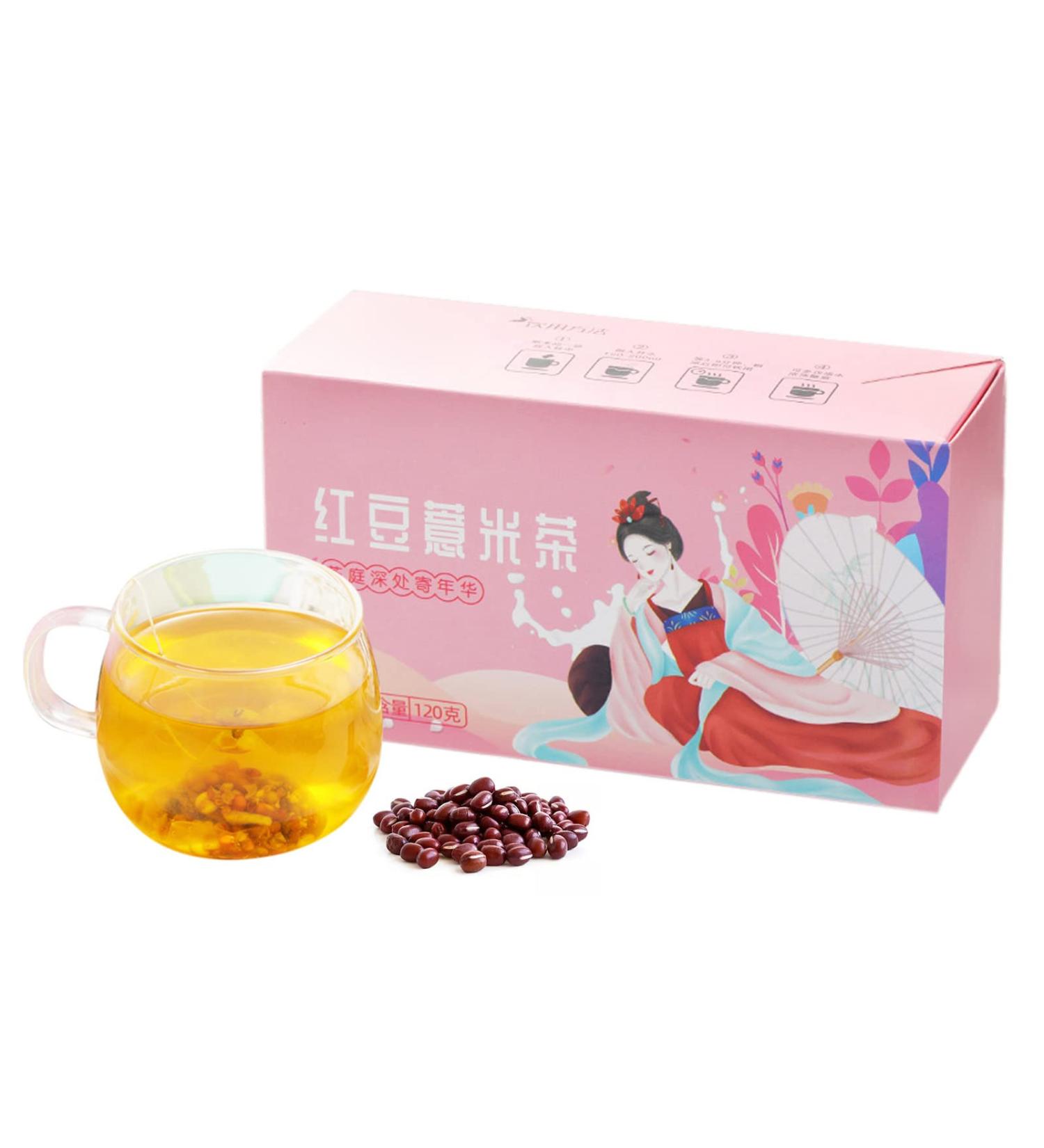 Haofy 6g/0.2oz x 20 Packs Adzuki Bean Jobs Tear Tea Fragrance Small Granules Triangular Shaped Wellness Tea Bags - Buy Online on GoSupps.com