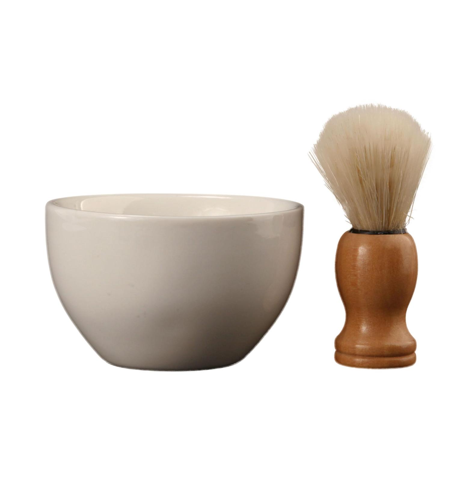 MyGrtfam Beard Care Bowl Brush Set - Ceramic Shaving Kit with Rich Shaving Soap Foam Cup for Wet Shaving - Opulent Garden Design - Buy Online on GoSupps.com