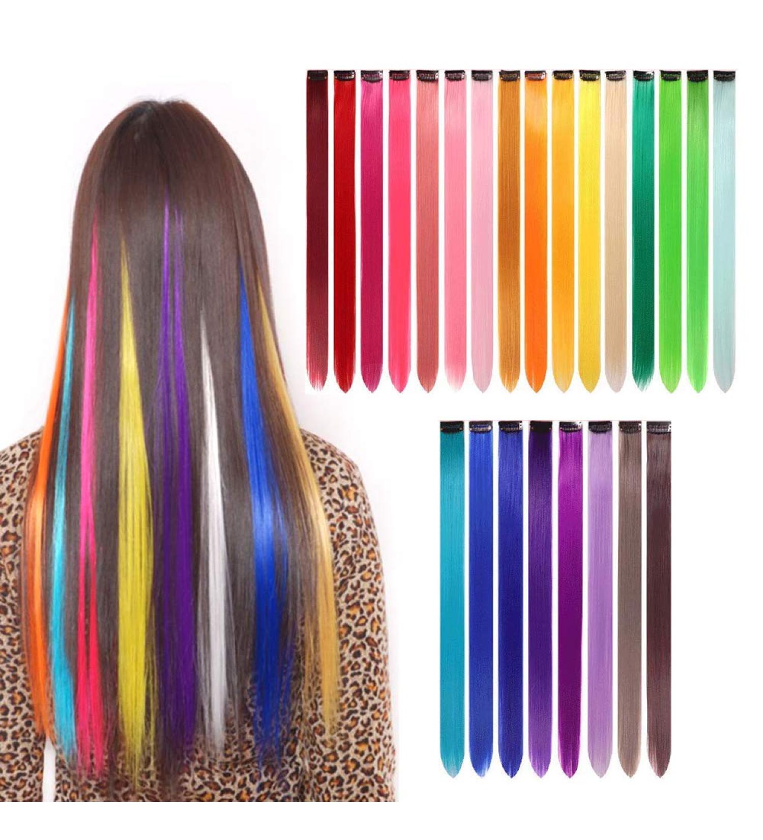 Gotyou Hair Part Party Highlights - 24 Colorful Clip-In Hair Extensions for DIY Decor & Versatile Wigs for Girls - Buy Online on GoSupps.com