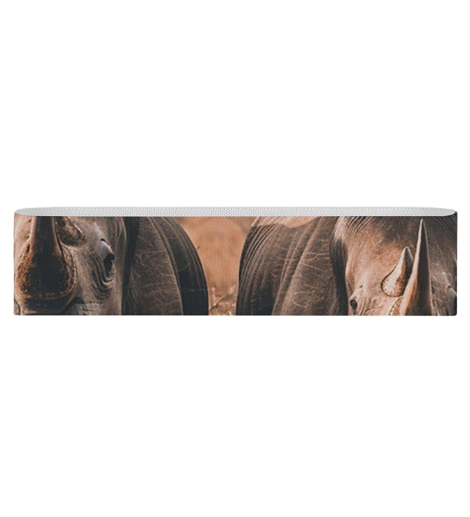 Buy Tall Rhinoceros Printed Resistance Bands | Elastic & Fabric Exercise Bands for Fitness | International Shipping Available - Buy Online on GoSupps.com