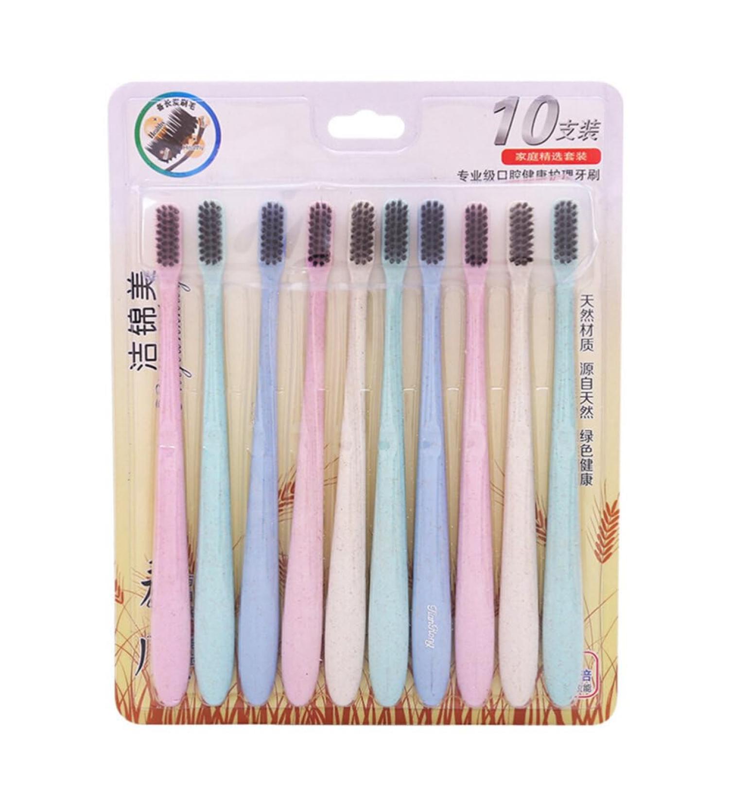 Healeved 10pcs Plastic Toothbrush Bristles Toothbrush Cleaning Toothbrush Toothbrush Combination