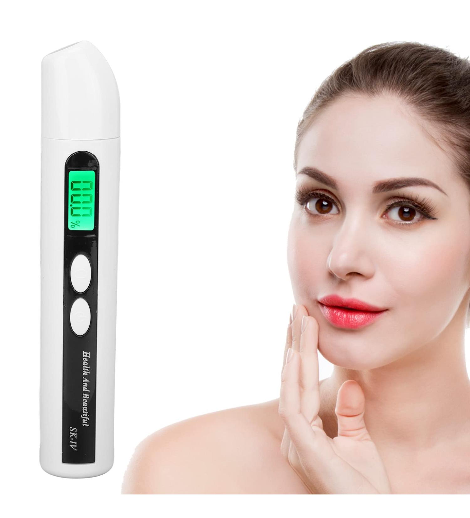 Zjchao Face Skin Tester & Analyzer - Digital LED Display Moisture Detector with Biosensor Technology for Home Salon & Travel - Buy Online on GoSupps.com