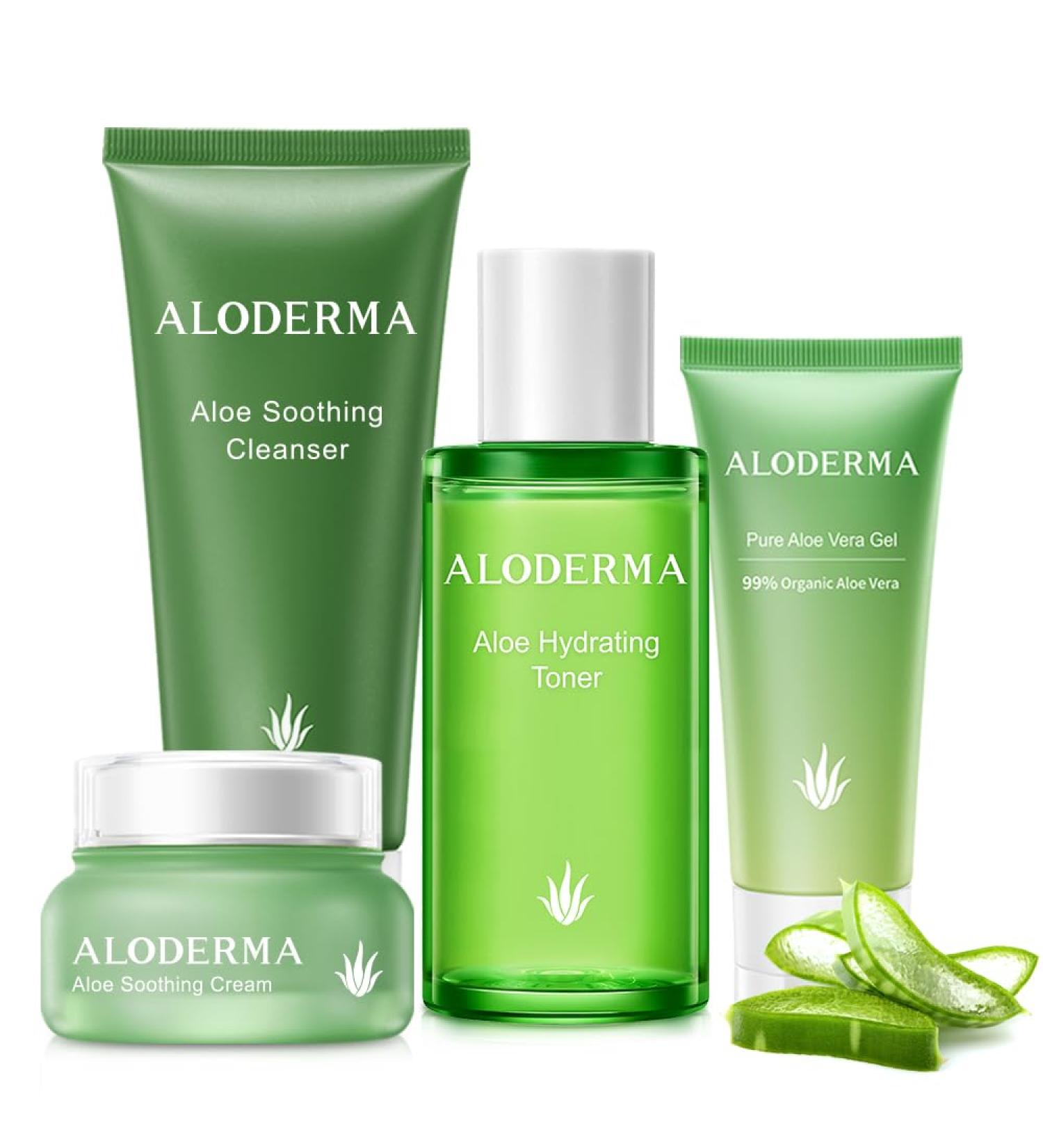 Aloderma Essential Aloe Soothing Set 4-Piece Set - Buy Online on GoSupps.com