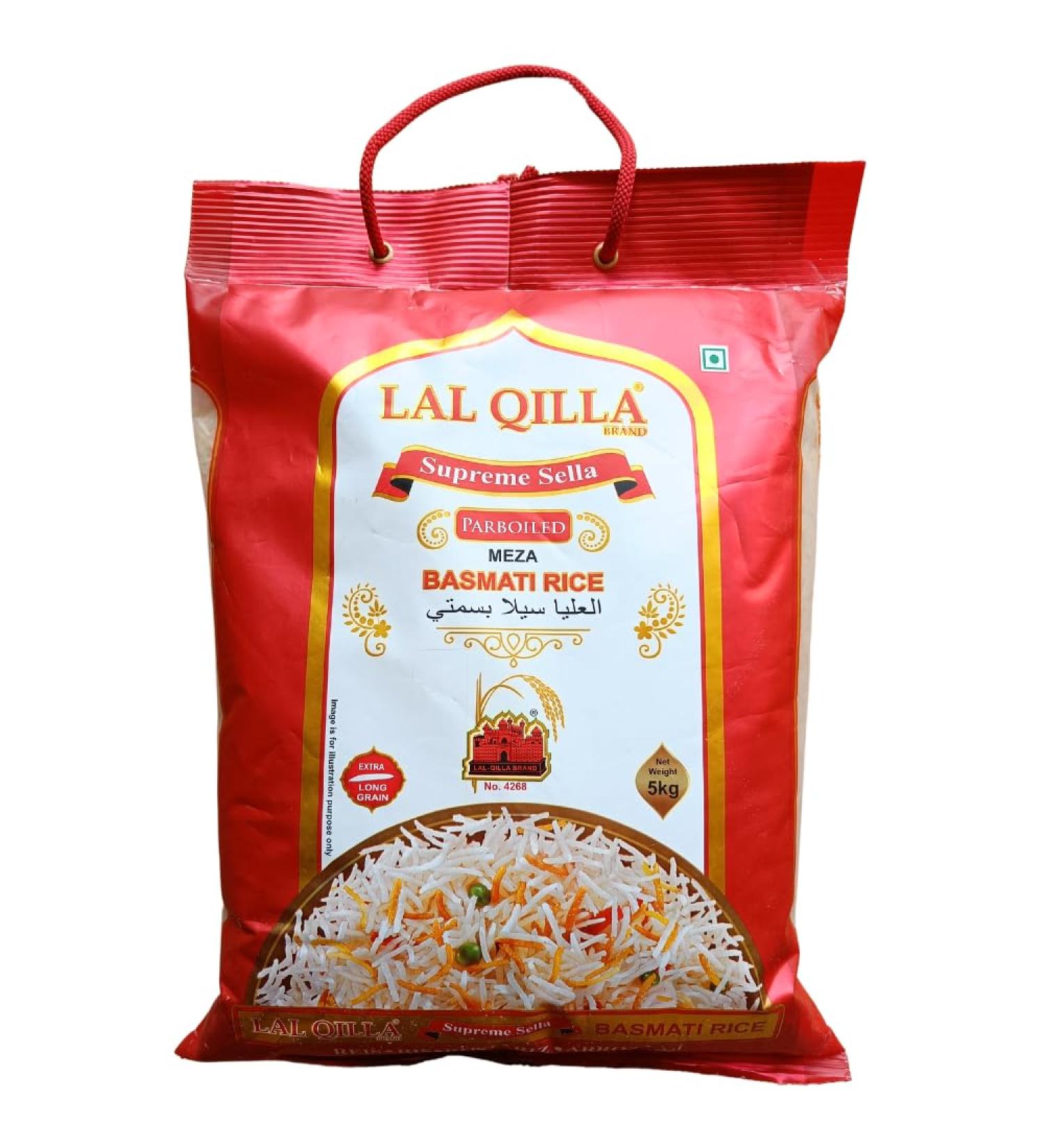 Lal Qilla LAL QILLA | Supreme Sella | Parboiled Basmati Rice | Basmati Rice | 1 Pack (1 x 5 kg)