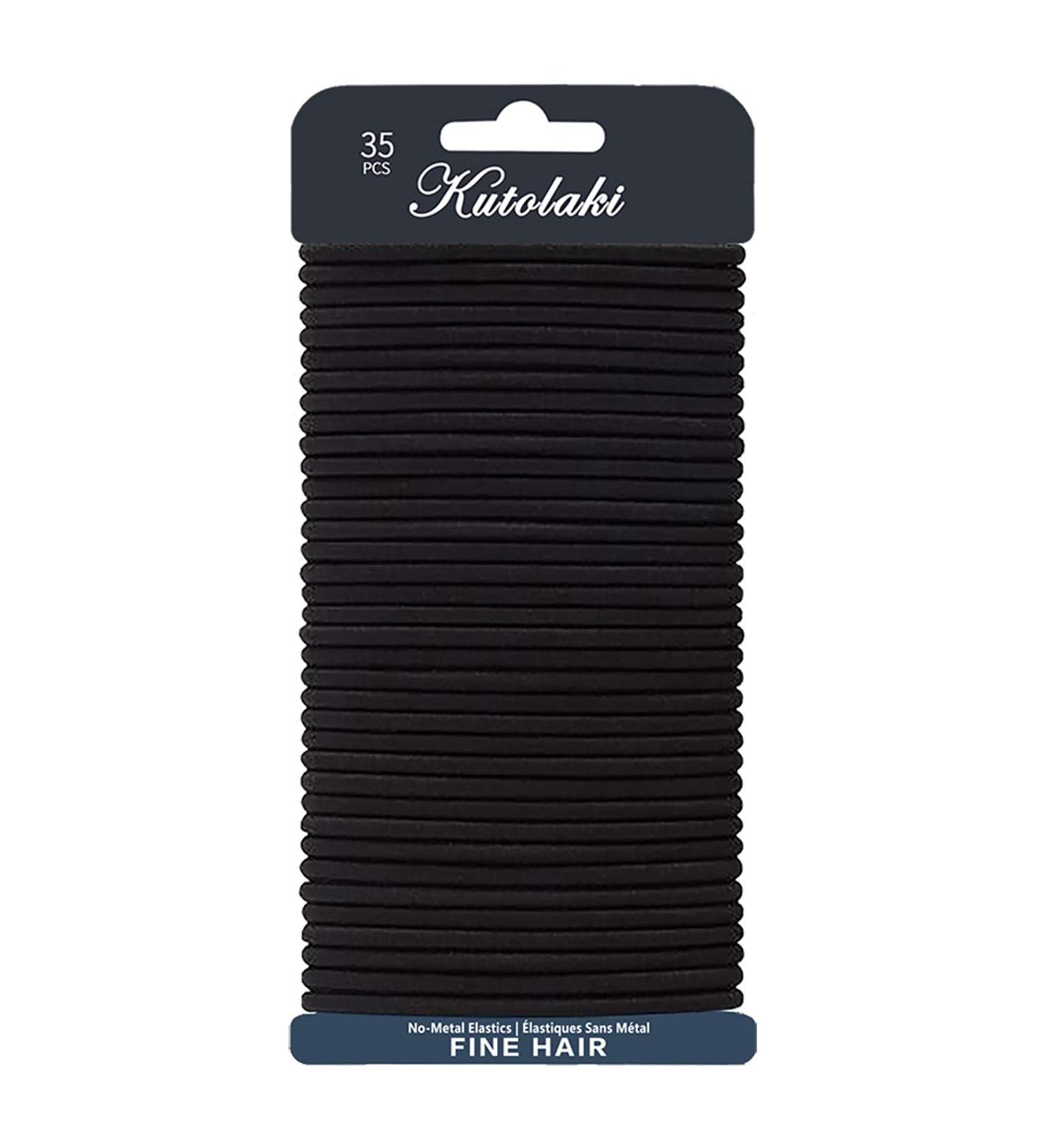 35 Pcs Value Pack Black Hair Elastic Ties for Women & Girls - No Metal Ponytail Holders - 4MM Stretch Bands for All Hair Types - 35 Count - Buy Online on GoSupps.com