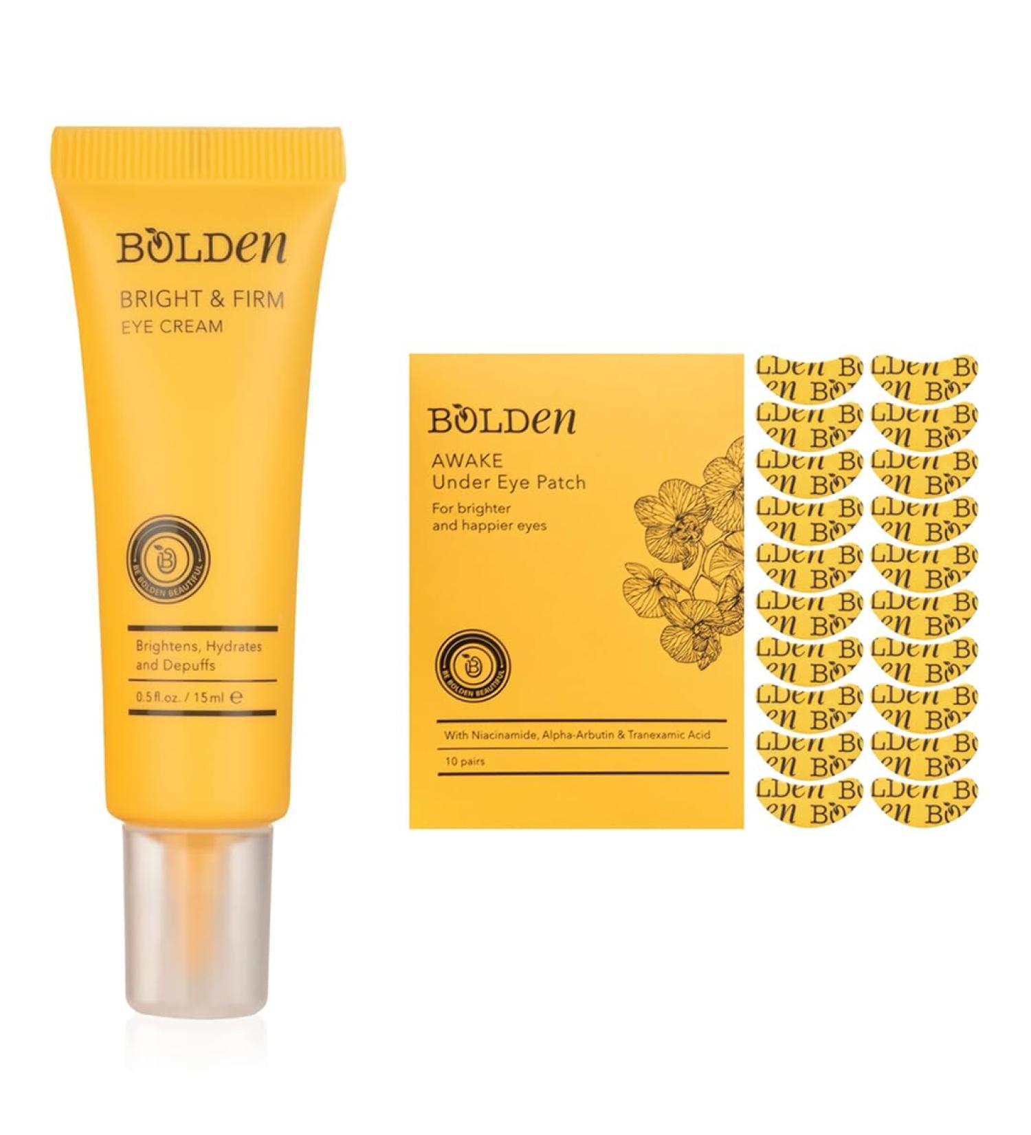 BOLDEN Advanced Eye Care Bundle: Bright and Firm Eye Cream + Awake Under Eye Patch - Buy Online on GoSupps.com