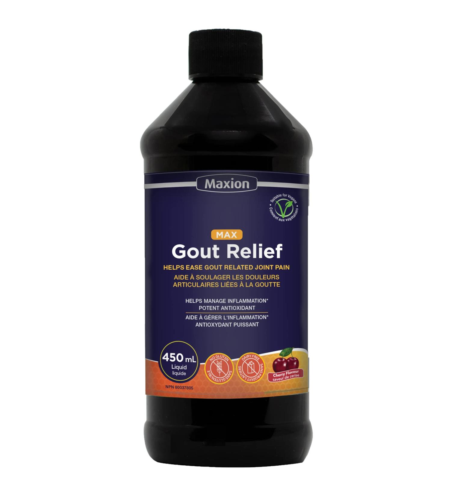 Maxion Gout Relief Liquid to Relieve Pain Manage Inflammation and Reduce Uric Acid Potent Antioxidant 450ml (1) - Buy Online on GoSupps.com