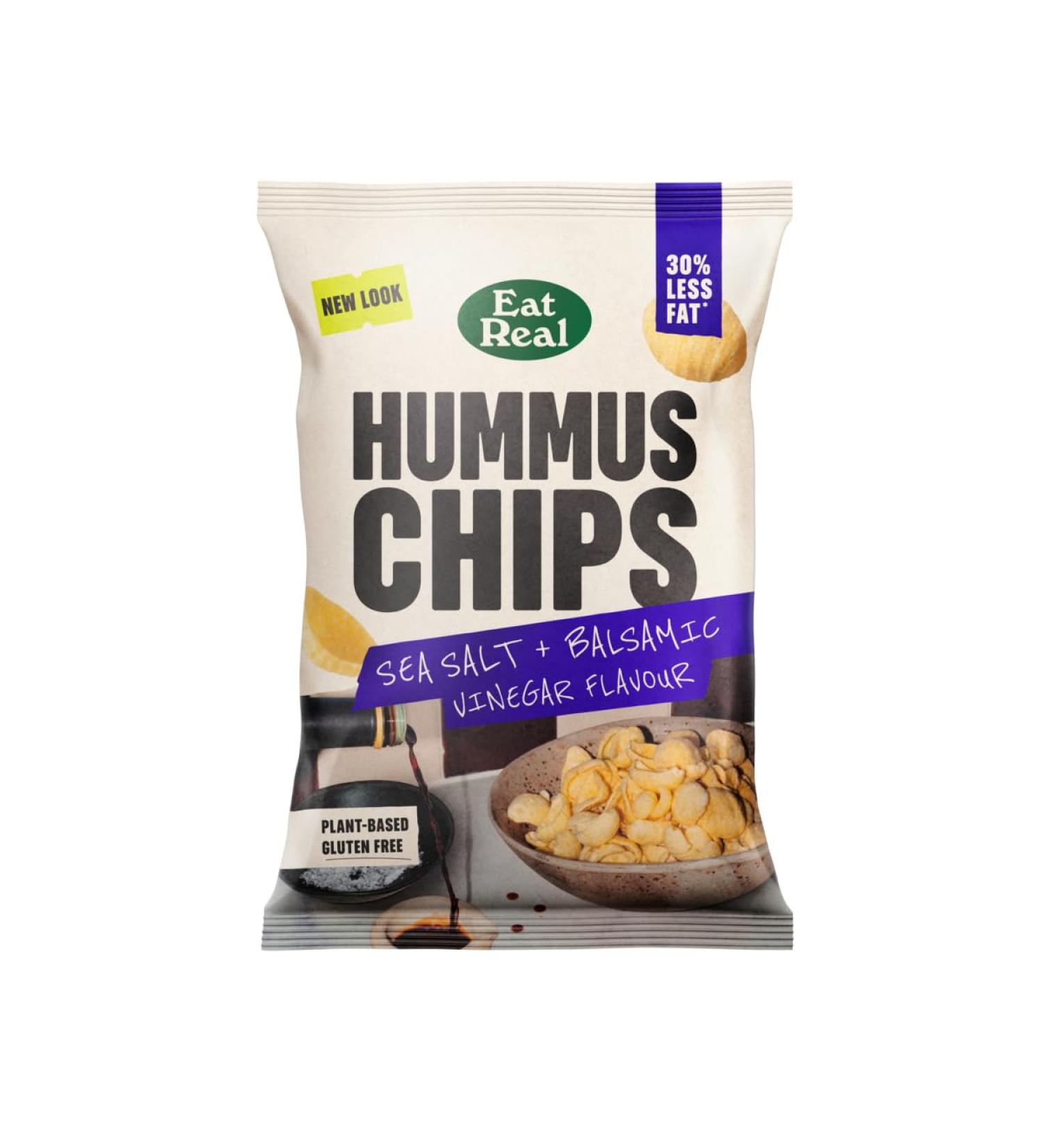 Eat Real Sea Salt & Balsamic Vinegar Hummus Chips 1 x 110g
