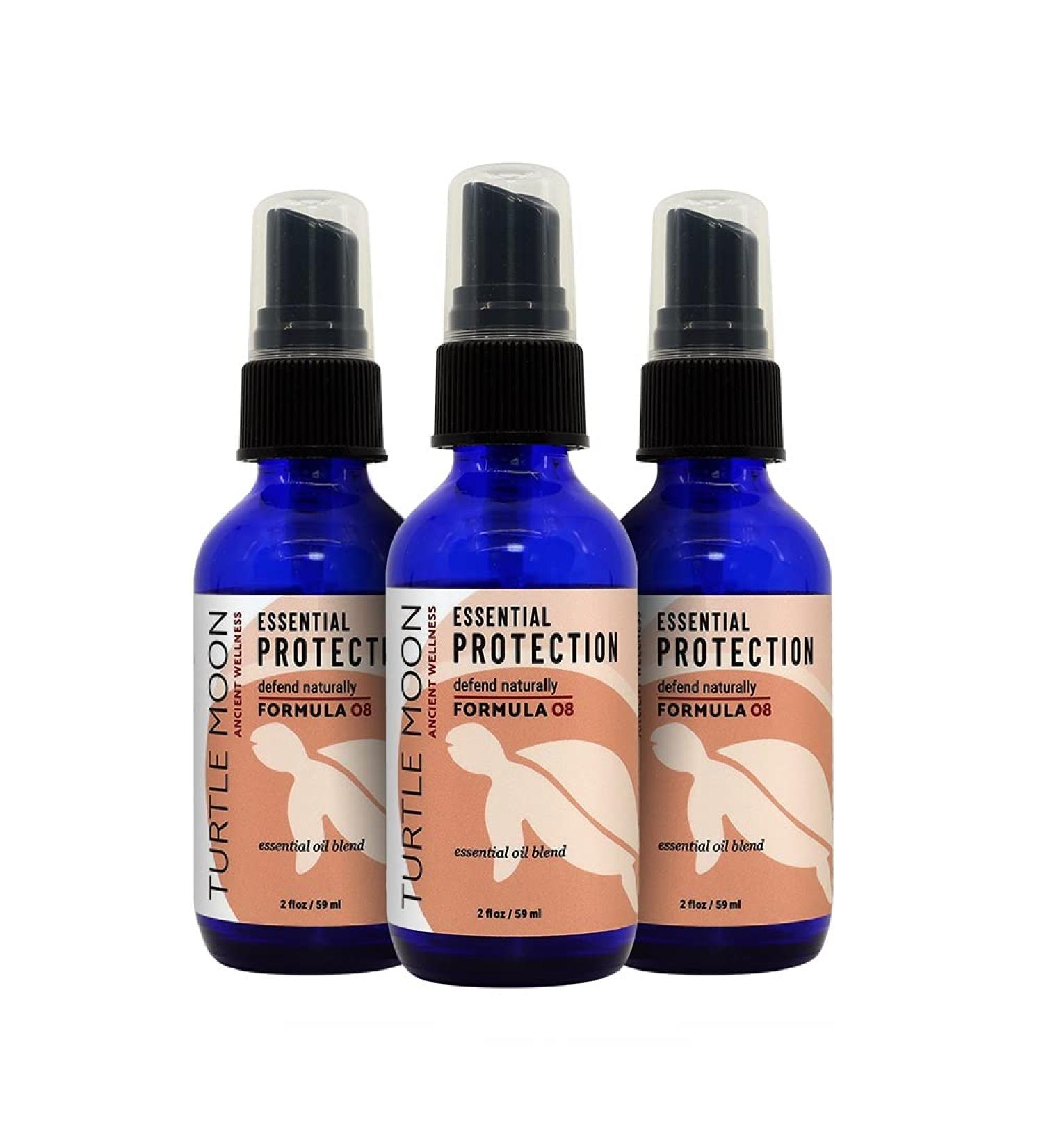 Essential Protection Spray 3-Pack (6 fl oz Total). Turtle Moon's User-Friendly Version of The Ancient Thieves Oil Formula. Defend Naturally & Save $6!
