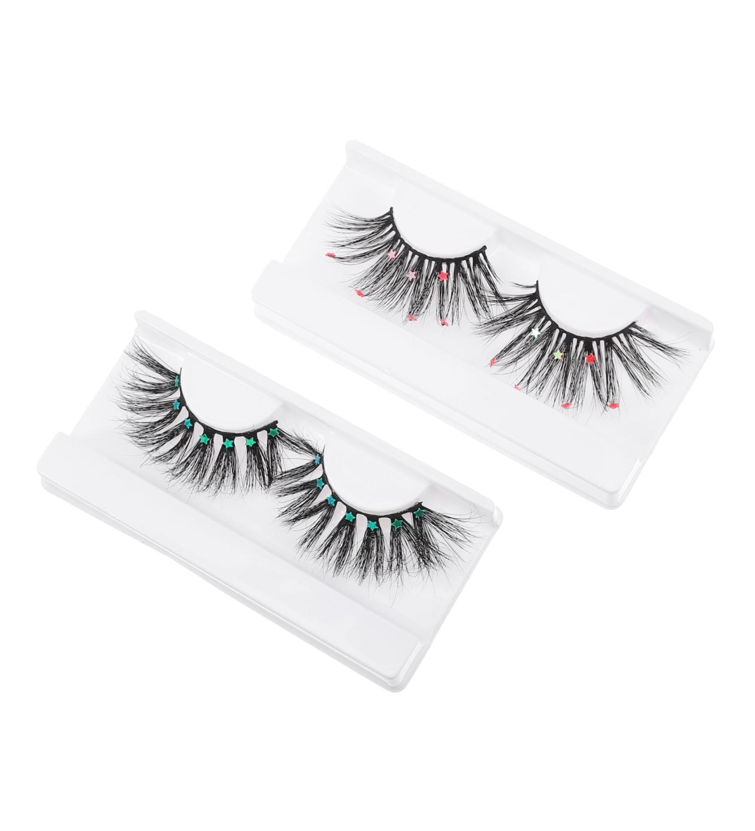 SEWOART 2 Pairs Fake Eyelashes False Eyelashes Makeup Eyelash Thick Volume Eyelash Women False Eyelash Eyelashes Extension Supplies Makeup Lashes Sequin Eyelash Fake Lashes Dense Eyelashes - Buy Online on GoSupps.com
