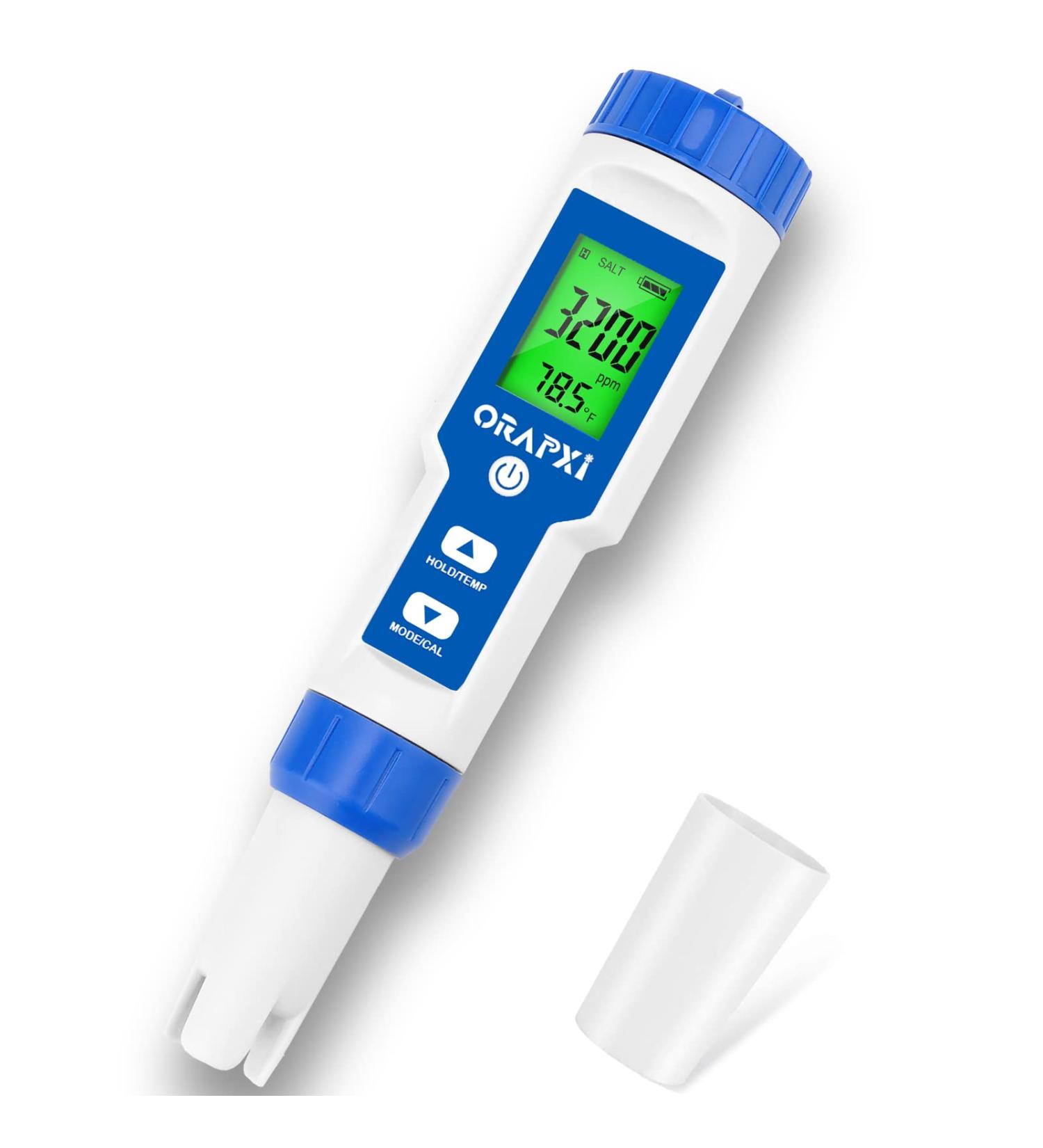 ORAPXI 5-in-1 Salt Water Pool Tester: Salt SG TDS EC Temp Meter for Aquariums, Seawater, Fish Tanks - 0-100 PPT & 1.000-1.070 Specific Gravity - Buy Online on GoSupps.com