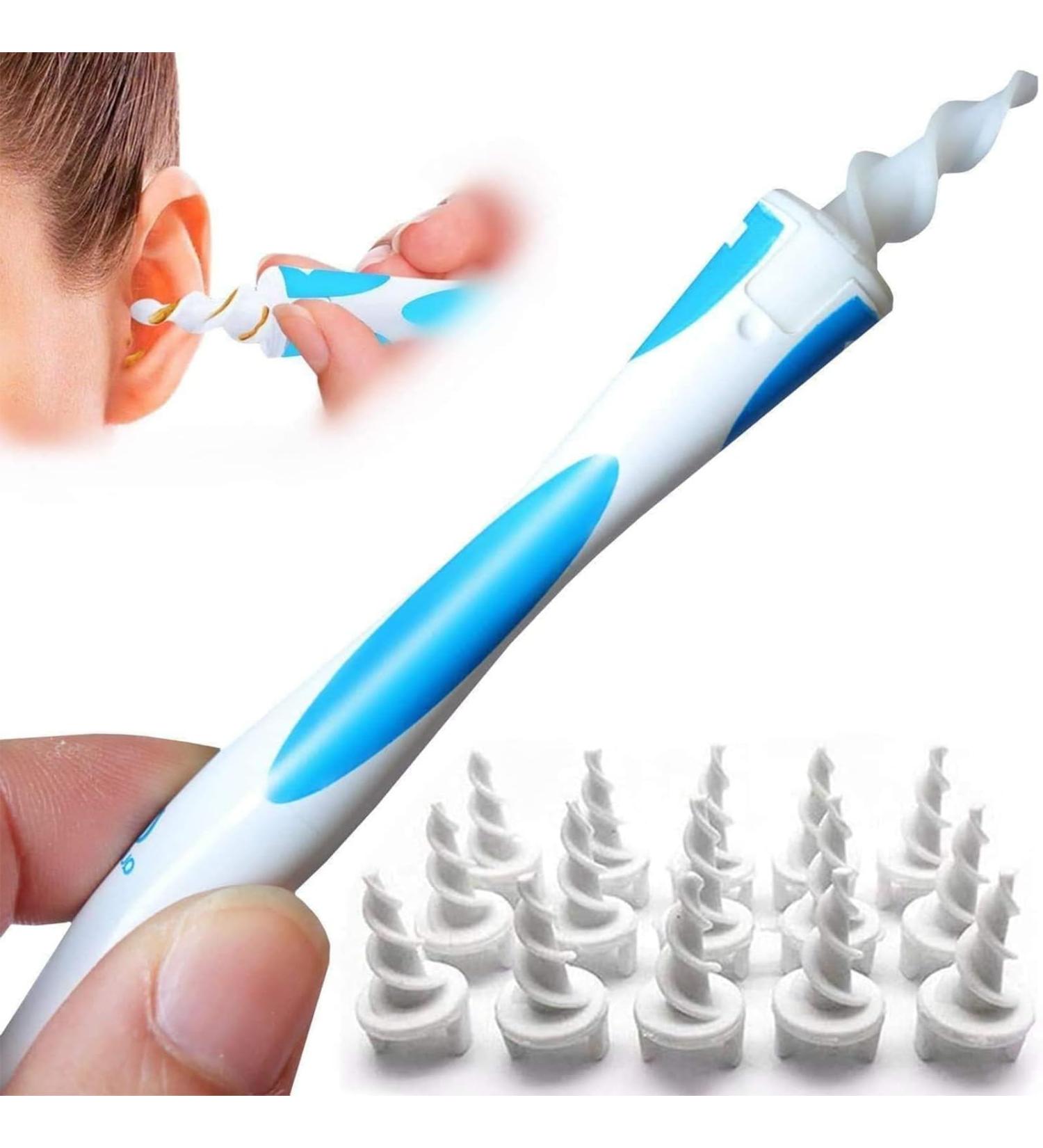 QGrips Earwax Removal-Spiral Ear Wax Removal Tool Reusable Earwax Removal Kit Safe Ear Cleaner with 16 Pcs Soft and Flexible Replaceme - Buy Online on GoSupps.com