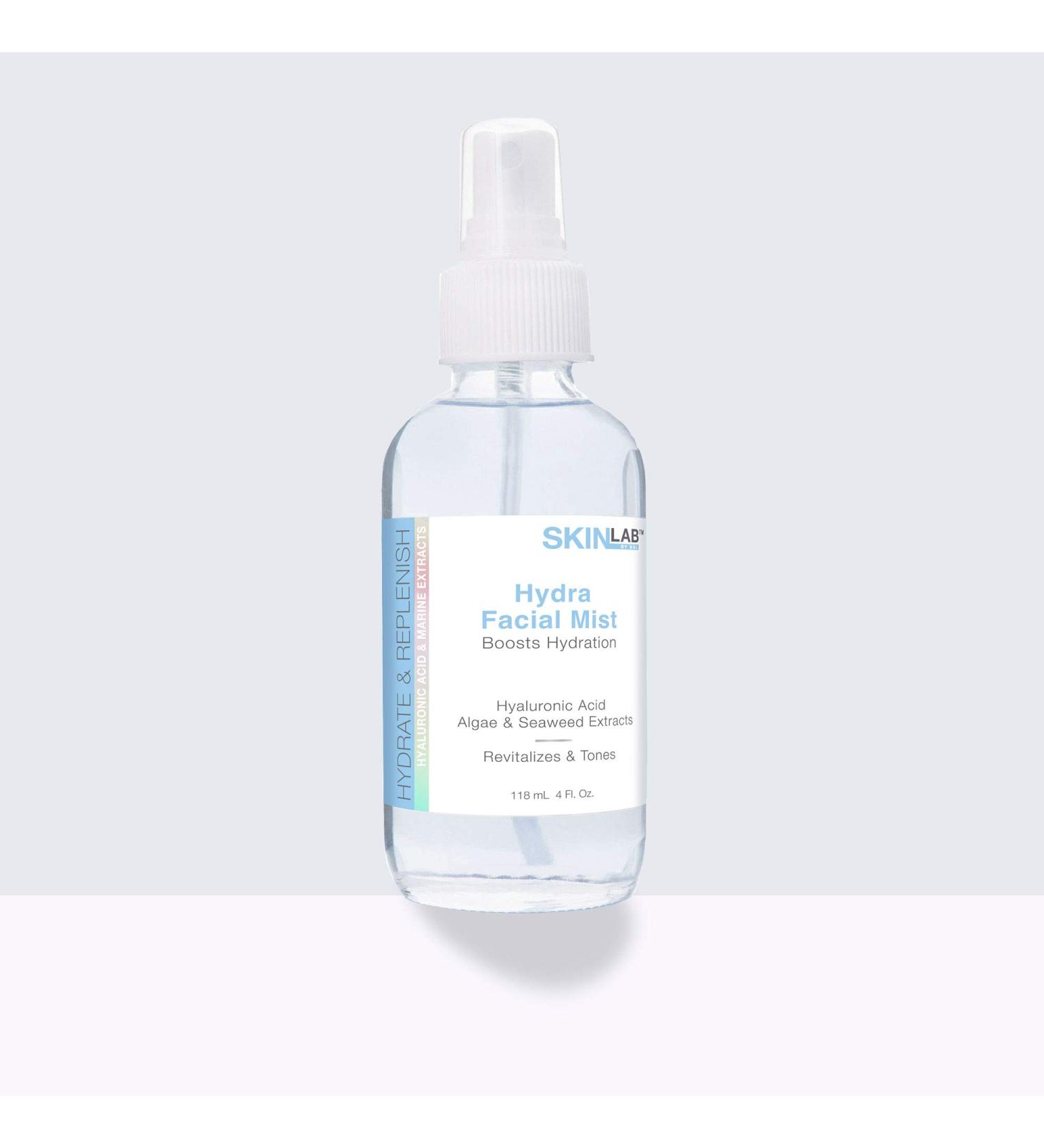 Hydrate & Replenish HYDRA FACIAL MIST- Infusion of moisture enhancing Hyaluronic Acid Algae and Seaweed Extracts to tone hydrate and soften skin 4 Fl. Oz. (118 mL)