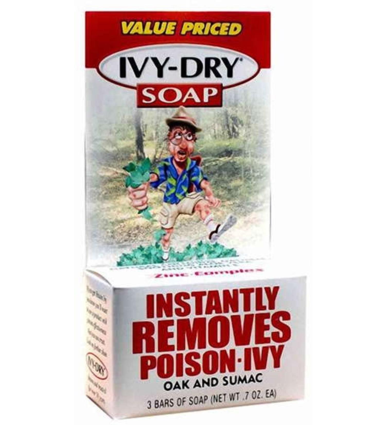 Ivy-dry Soap. Instantly Removes Poison-Ivy  Oak and Sumac. 3 Bars of Soap (0.7 Oz Each)