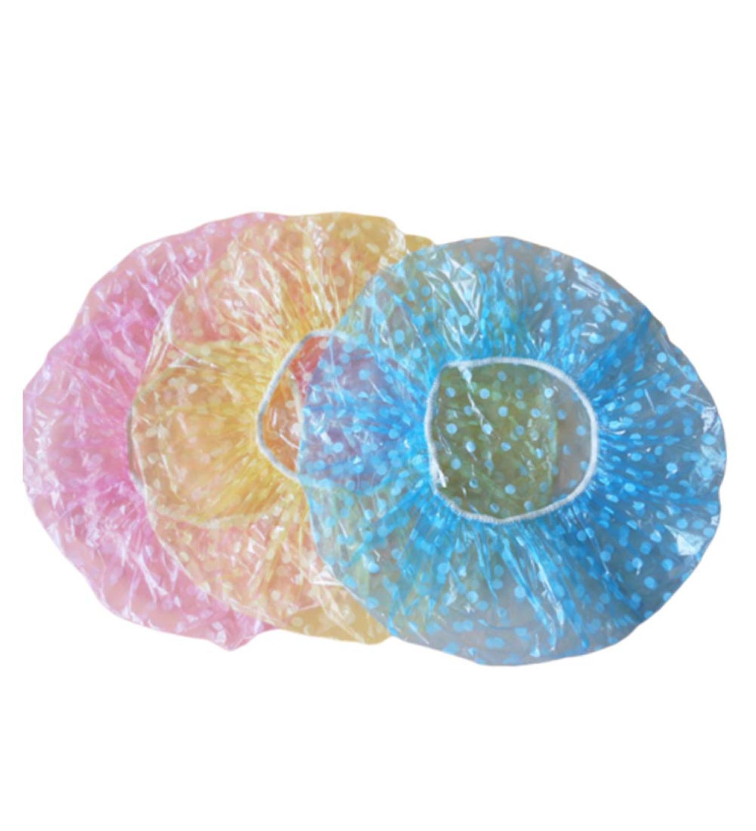 Lurrose Disposable Shower Caps - 60pcs Polka Dot Printed Bath Caps for Spa, Home, Travel, Salon - Assorted Colors - Buy Online on GoSupps.com