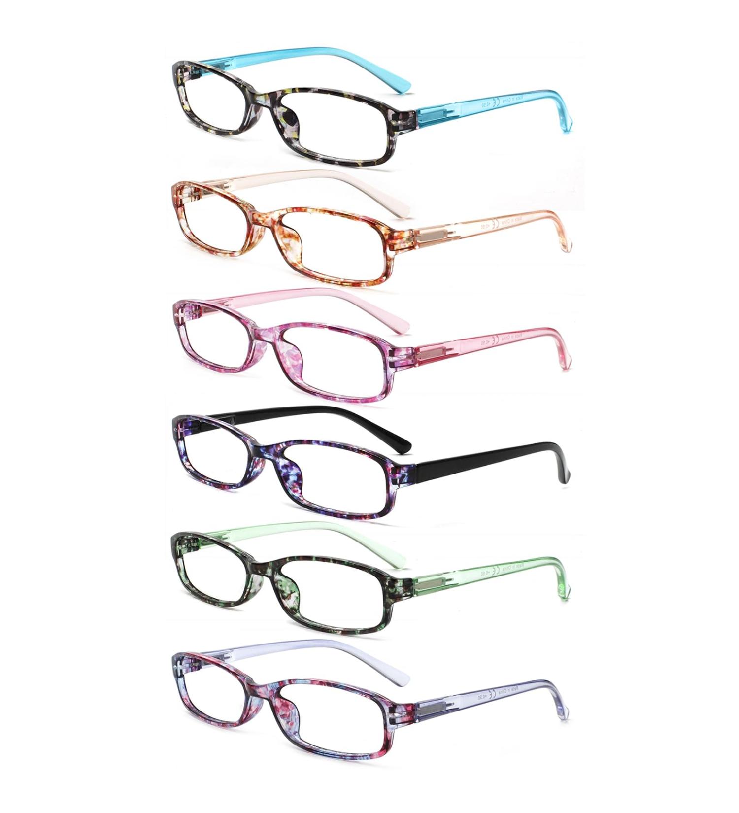 COJWIS 6 Pack Blue Light Filter Reading Glasses for Men & Women - Spring Hinge UV Protection Glare-Free 1.25x Magnification 6 Colors Mixed - Buy Online on GoSupps.com