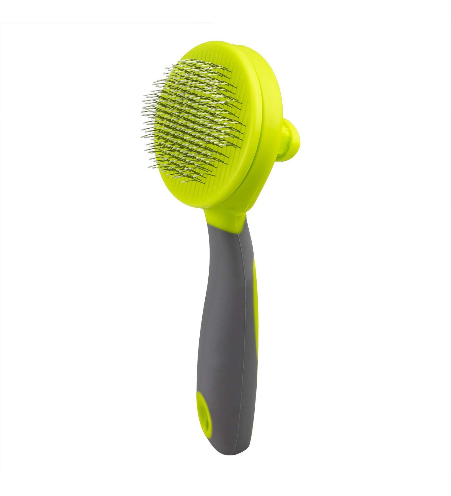 Retractable Slicker Brush for Cats and Dogs - Pet Hair Grooming Brush with Soft Grip Handle - Buy Online on GoSupps.com