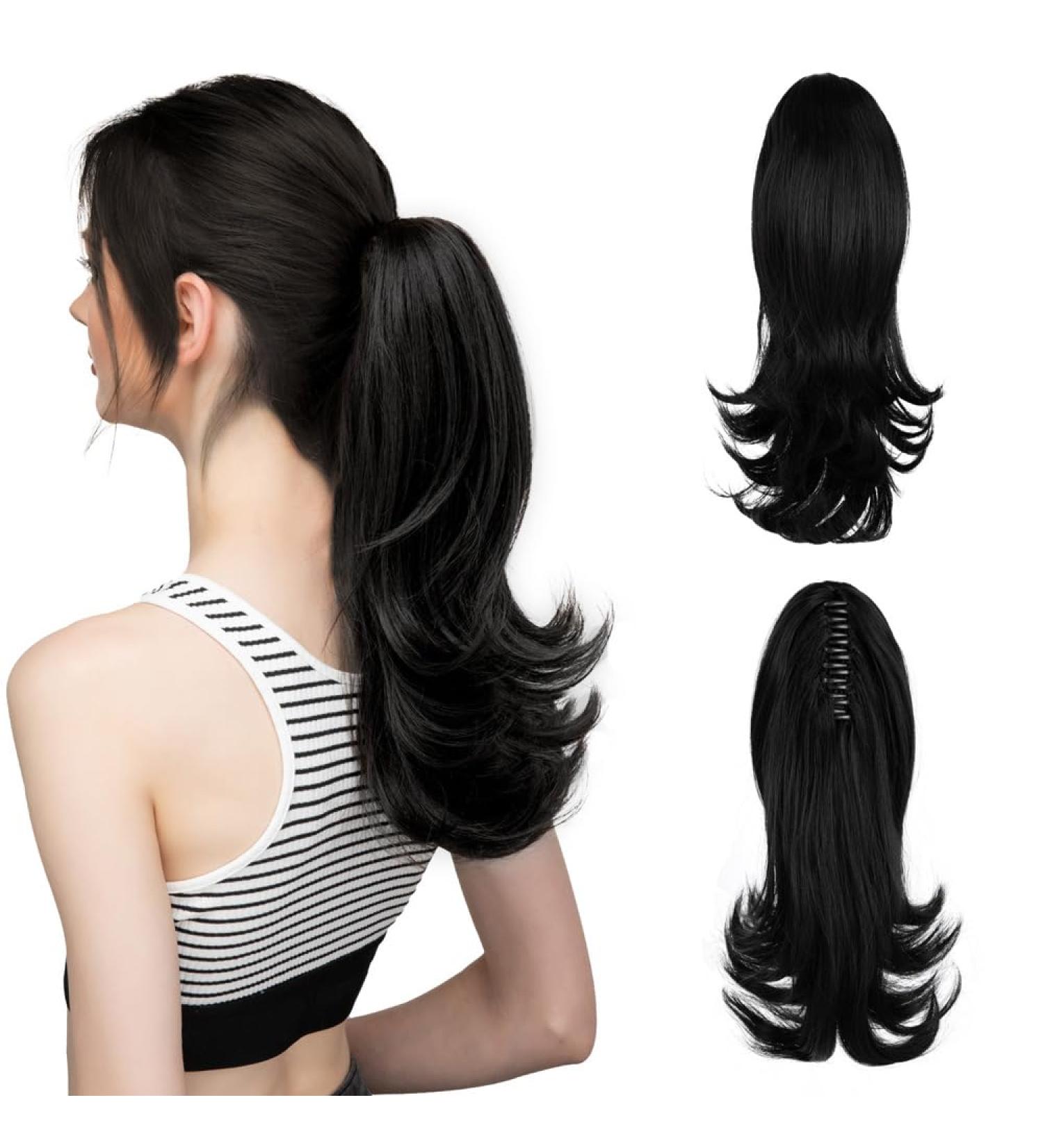 RPAEOY Ponytail Hair Hairpieces for Women 14 Inch Drawstring Claw Clip Clip in Hair Extension Fluffy Curly Natural Synthetic Hair Heat Resistant Fiber Wigs for Cosplay Daily Use Party (#1) - Buy Online on GoSupps.com