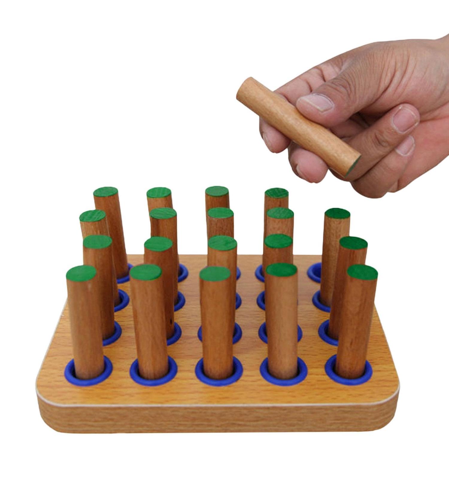 Pegboard For Finger Dexterity - 20x14.5x4.3cm Pegboard Wood Finger Training Board | Hand Exercise Test For Fine Motor Skills Forearm Wrist - Buy Online on GoSupps.com