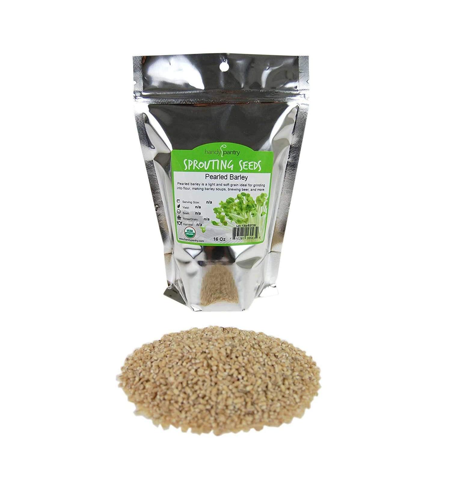 Organic Pearled Barley (Hulled) - 1 Lb Re-Sealable Package for Flour, Bread, Beer Making & Animal Feed - Buy Online on GoSupps.com