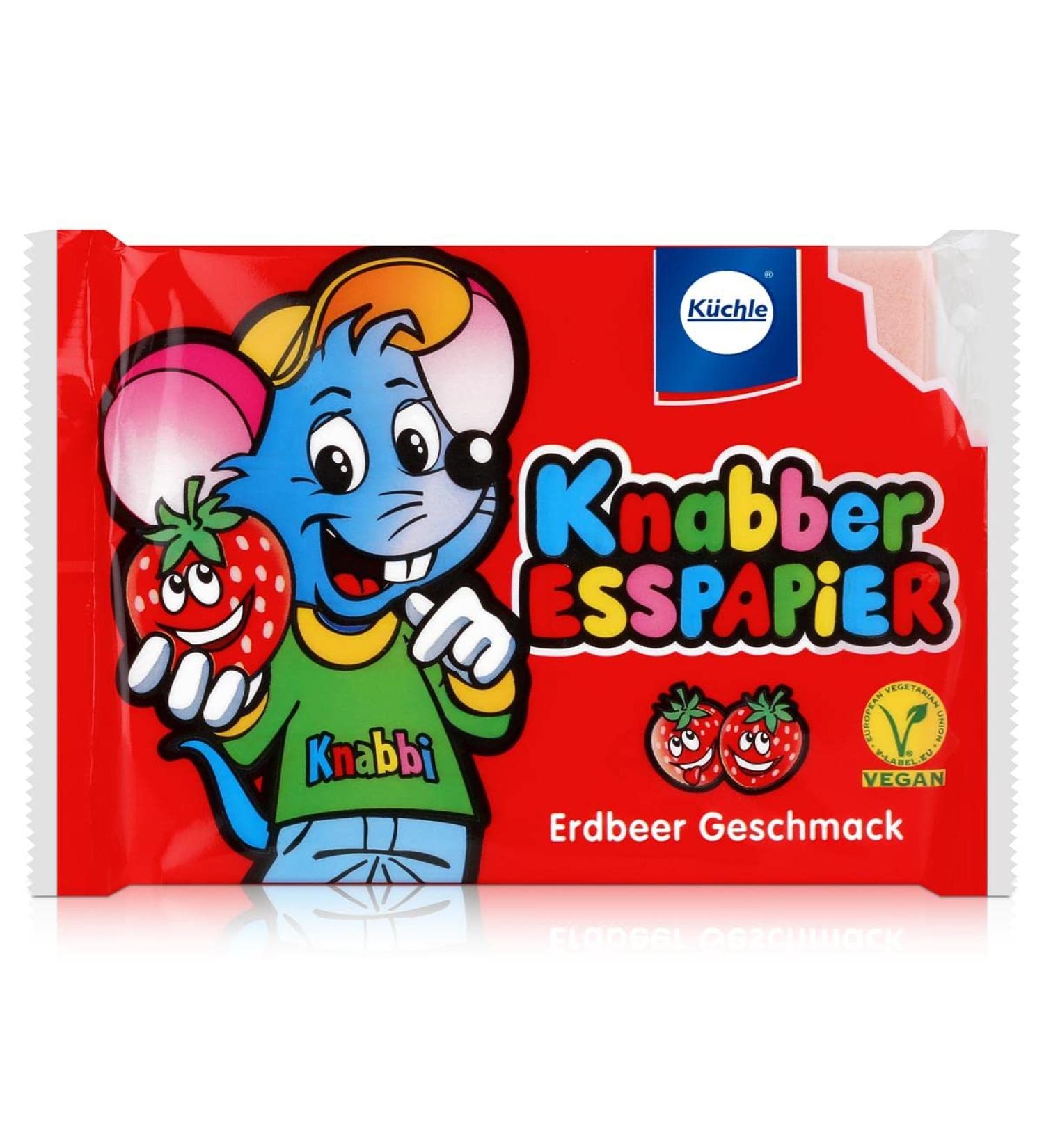 K chle Nibbles Edible Paper Red Strawberry Flavour 25g Wafers