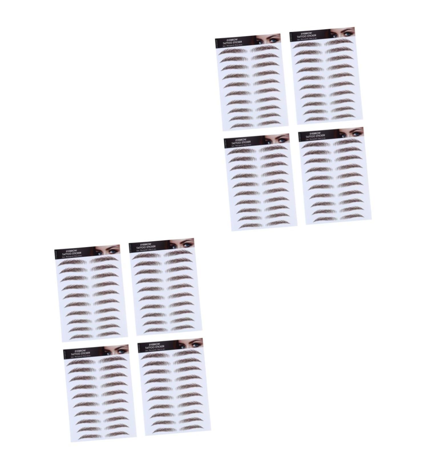 Beavorty 8 Pcs Eyebrow Stickers 6d Hair- Eyebrows Stickers Black Makeup Eyebrow Stencils Tool 3 Proof - Buy Online on GoSupps.com