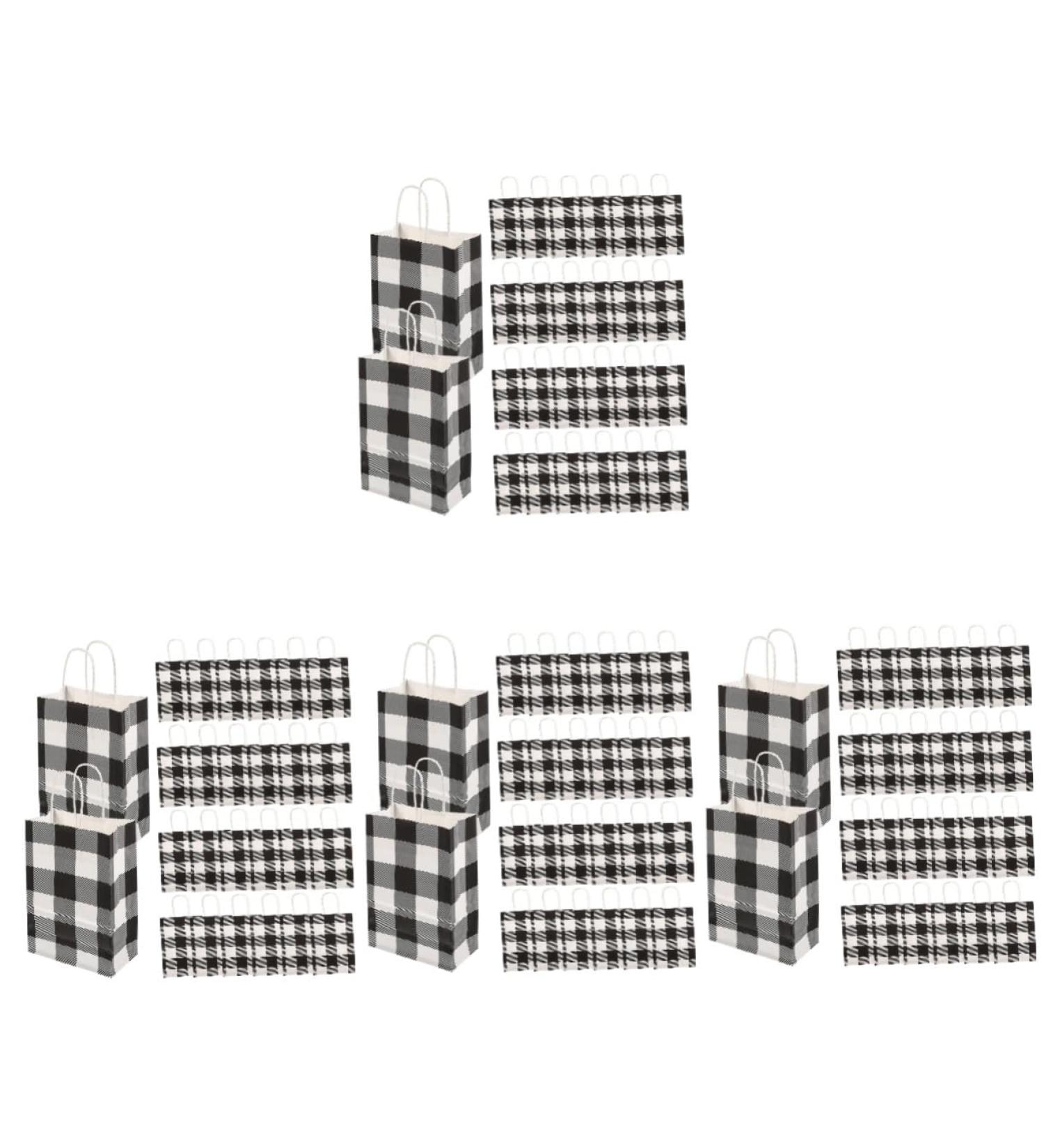 Amosfun 80 Pcs Check Tote Bag Christmas Paper Bags Party Bags Christmas Plaid Candy Bags Holiday Party Candy Bag Christmas Goodie Pouch Return Gift Bags Kraft Paper Bag Lattice Shopping - Buy Online on GoSupps.com