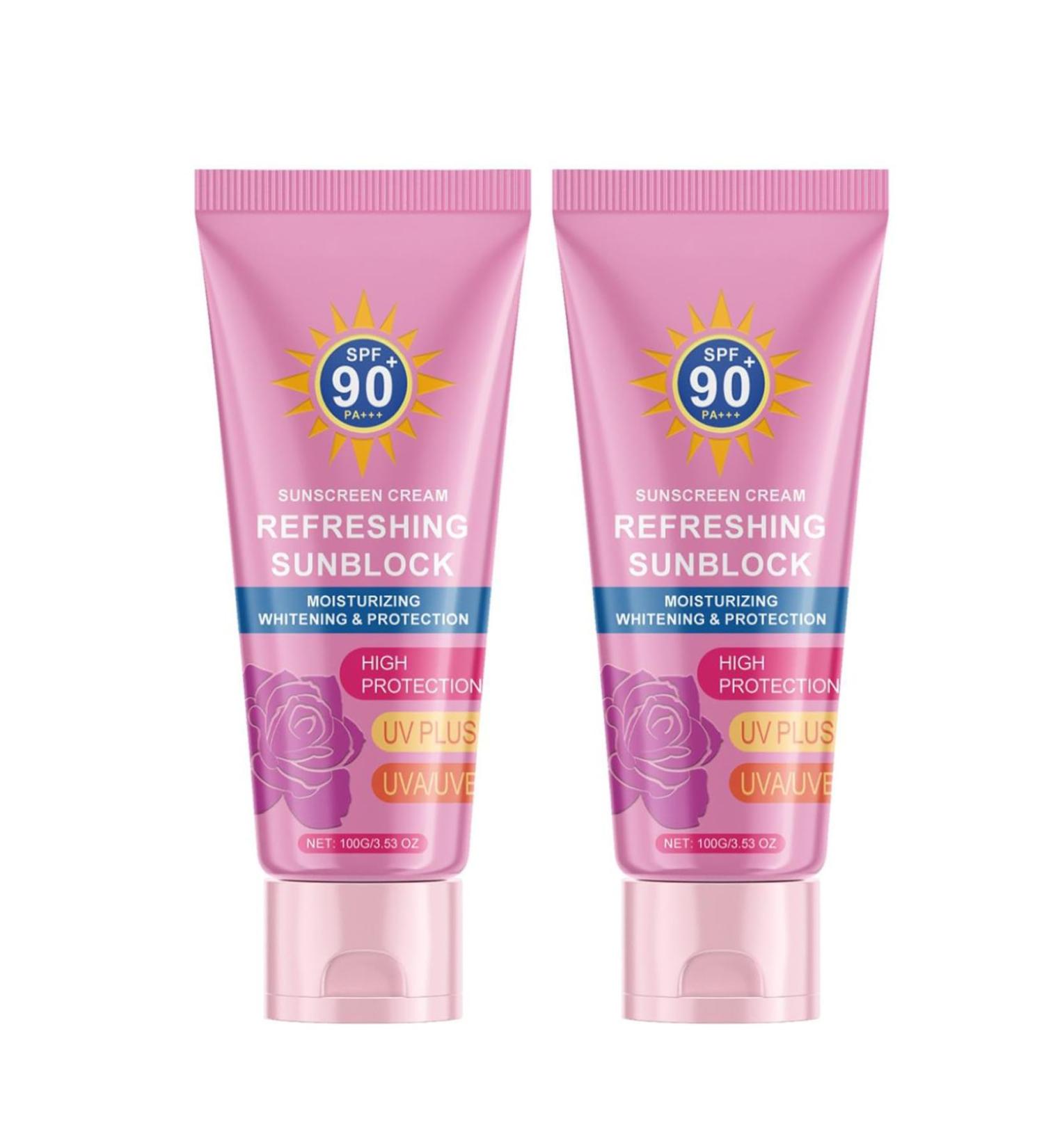 Lightening Insulating Sunscreen Moisturizing And Lightening Insulating Protection High Protection Against Rays Sunscreen Natural Makeup Cream SPF90 100g(2) - Buy Online on GoSupps.com