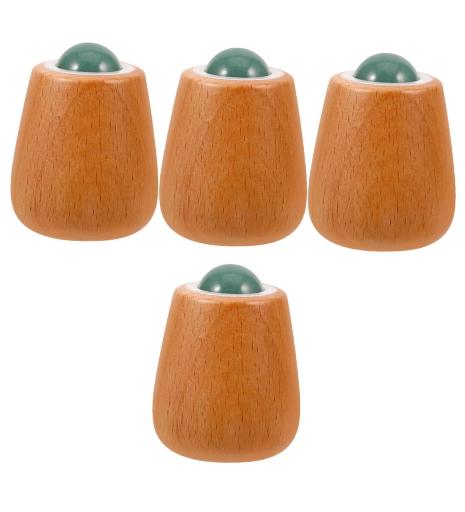 Frcolor 4-Piece Facial Massager Set - Jade Roller & Eye Care Beauty Tools for Swelling Relief | Skin Care Device - 5.5x4.0cm - Buy Online on GoSupps.com