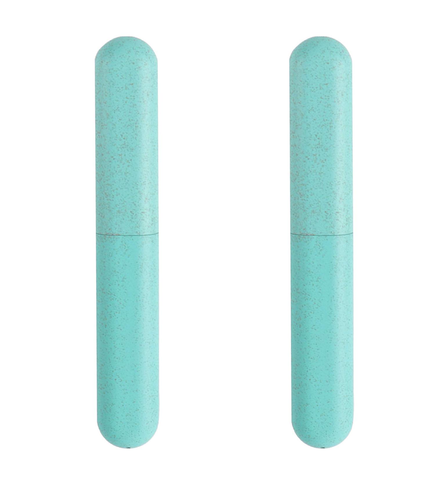 Portable Travel Toothbrush Holder Case - Set of 2 Green for Business, Camping, Home & School - Buy Online on GoSupps.com