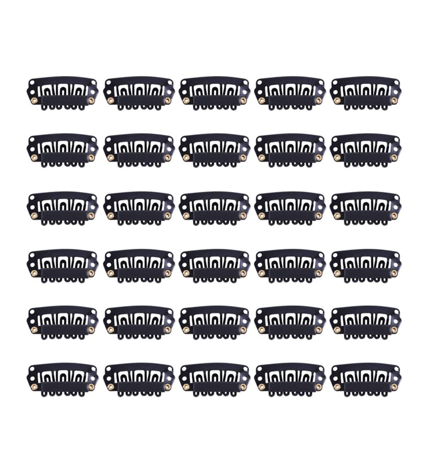 30 Pieces Hair Extensions Clips Wig Clips 28mm U-Shape Snap Comb Clips with Silicone Back (Black) 28mm U-Shape Black - Buy Online on GoSupps.com