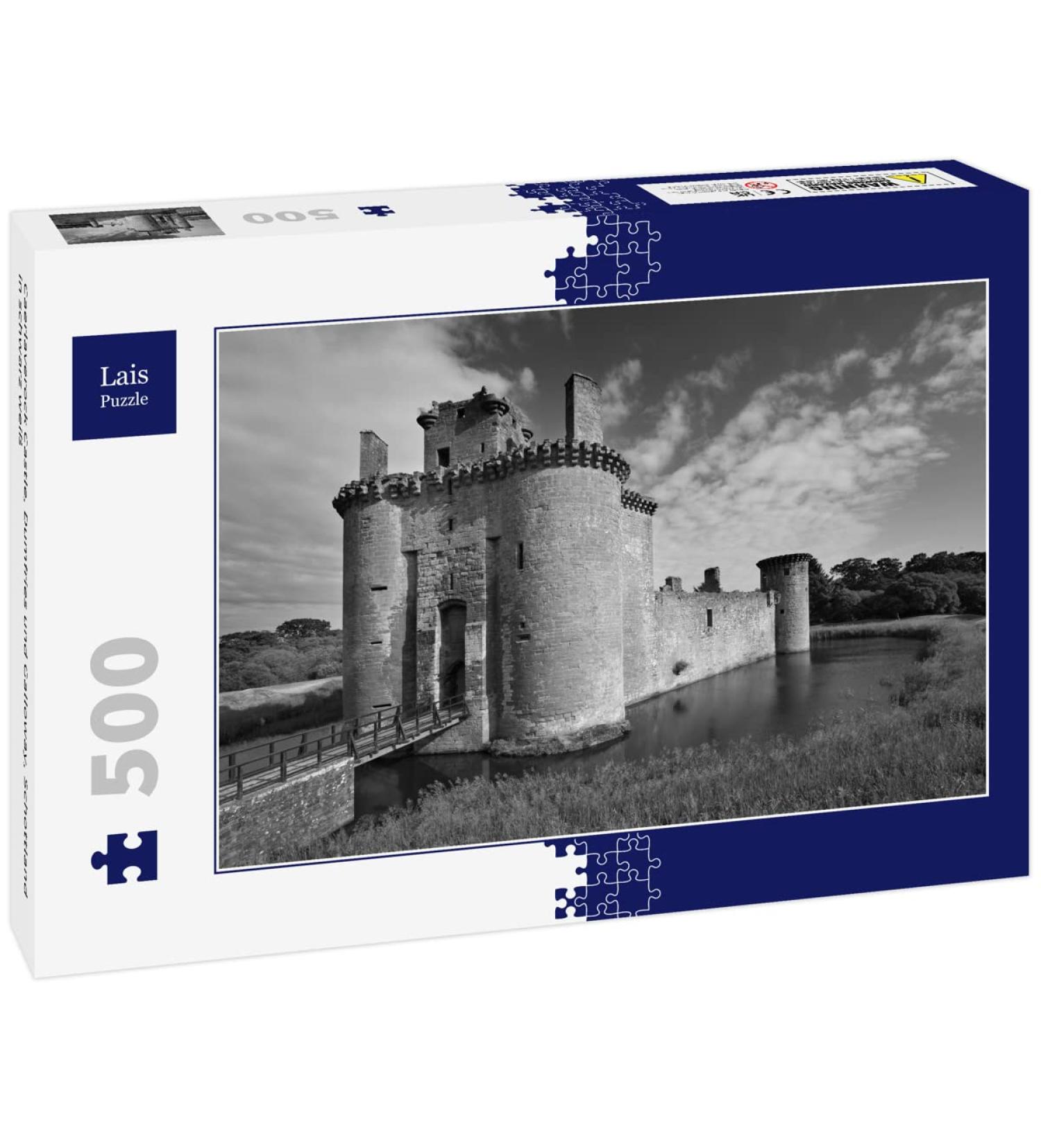 Lais Puzzle Caerlaverock Castle Dumfries and Galloway Scotland in black and white 500 pieces - Buy Online on GoSupps.com